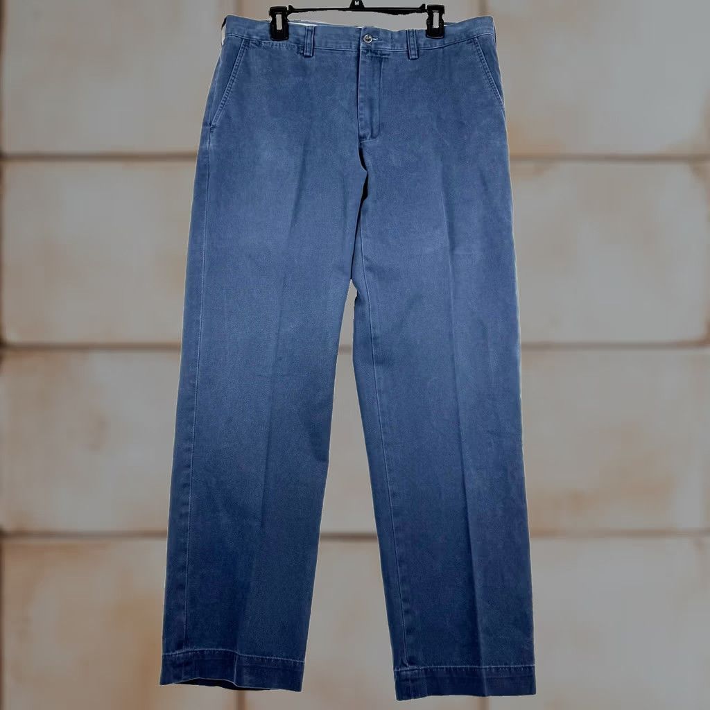 Polo Ralph Lauren VINTAGE Polo Ralph Lauren Pants Men's 35x32 Navy Blue Khakis Casual Straight 90s Size US S / EU 44-46 / 1 - 1 Thumbnail