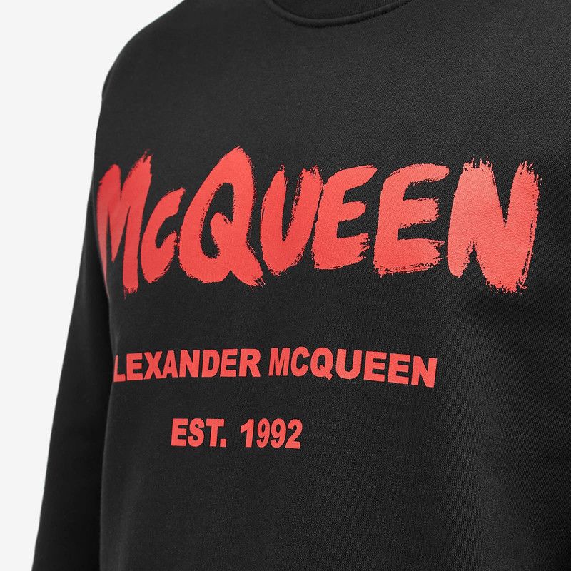 Alexander McQueen o1srvl11e0226 Graffiti Print Sweater In Black Size US L / EU 52-54 / 3 - 5 Thumbnail