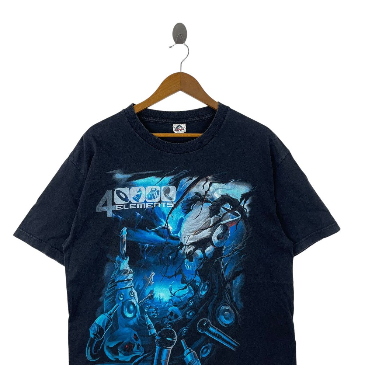 Vintage Vintage Y2K 4 ELEMENTS Skull Graphic Tee Shirt Size US L / EU 52-54 / 3 - 2 Thumbnail