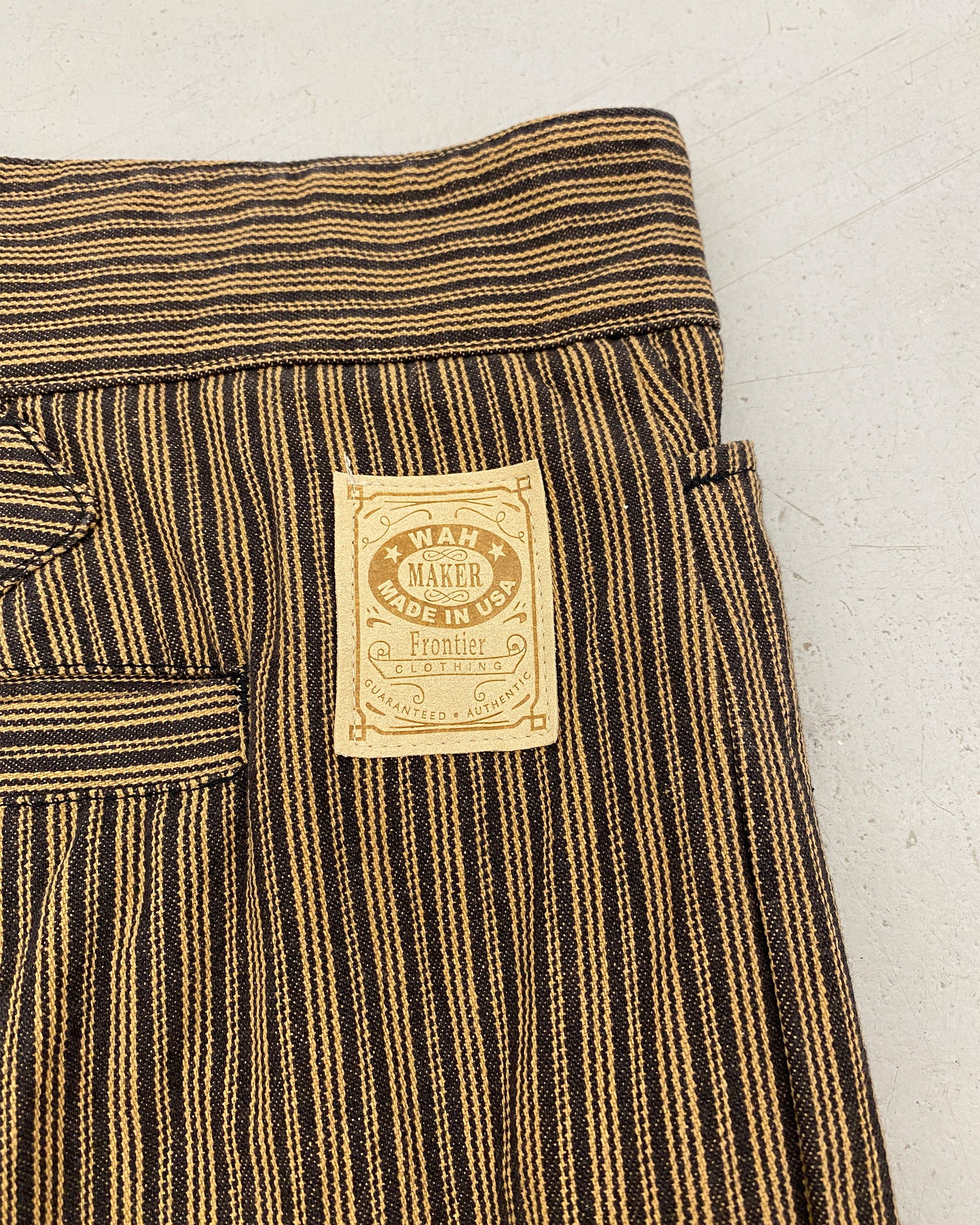 Vintage WAH Maker 1990s Made in USA Striped Buckleback Pants Size US 40 / EU 56 - 6 Thumbnail