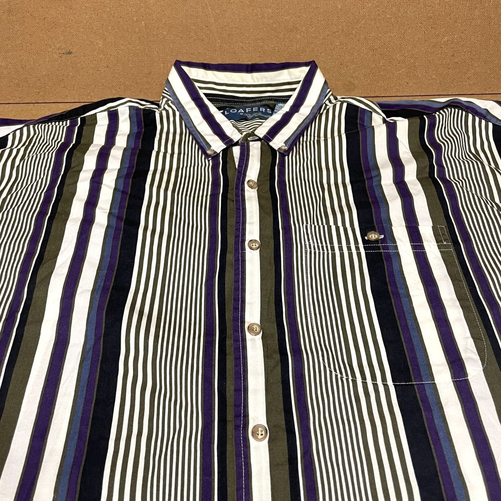 Vintage Loafers by Redfearn's Shirt Mens 2XL Tall Striped Button Down Long Sleeve 2XLT Size US XXL / EU 58 / 5 - 2 Thumbnail