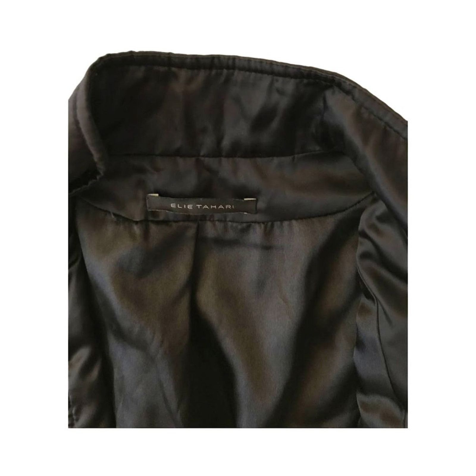 Elie Tahari Elie Tahari Women`s Jacket Coat Black Long Sleeve Sz M Size M / US 6-8 / IT 42-44 - 7 Thumbnail
