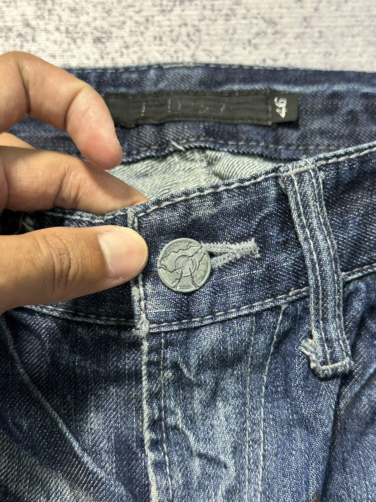 GOSTAR DE FUGA 2000s FUGA Flare Stone Washed Distressed Denim Jeans Size US 31 - 9 Thumbnail