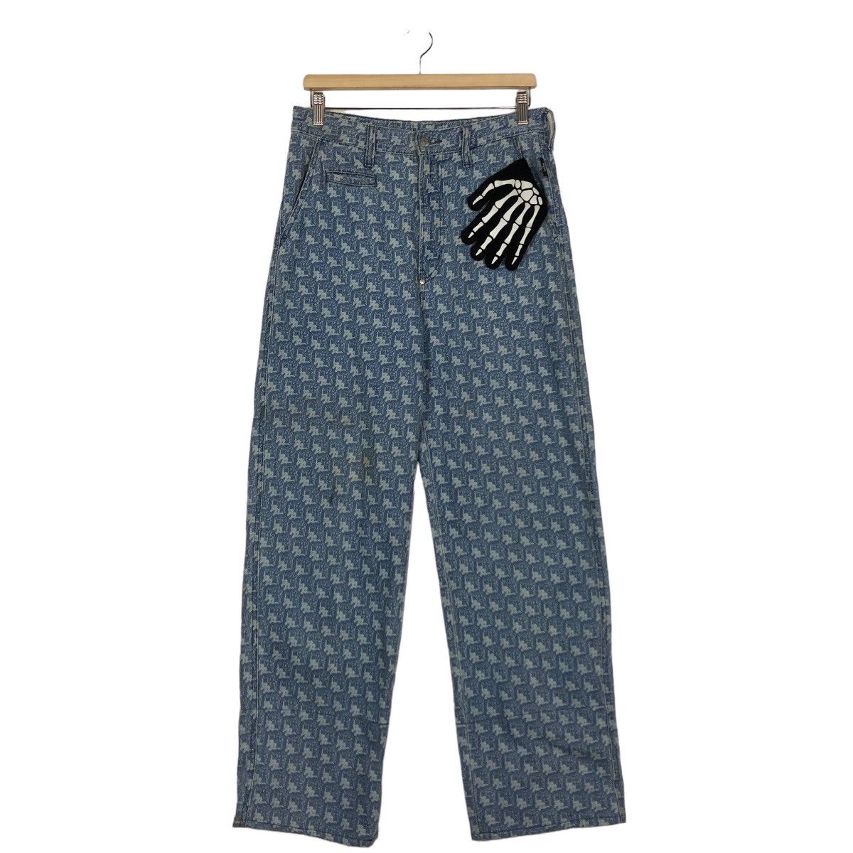 Japanese Brand 🔥90’s Full Print Kappa GU Japan Made Denim Streetwear Style Size US 30 / EU 46 - 2 Thumbnail
