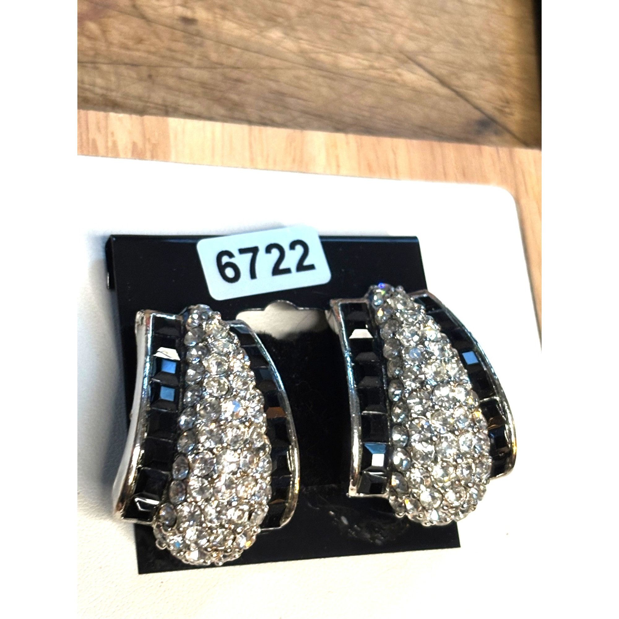 Other Vintage Crystal & Black Stone Earrings Size ONE SIZE - 10 Thumbnail