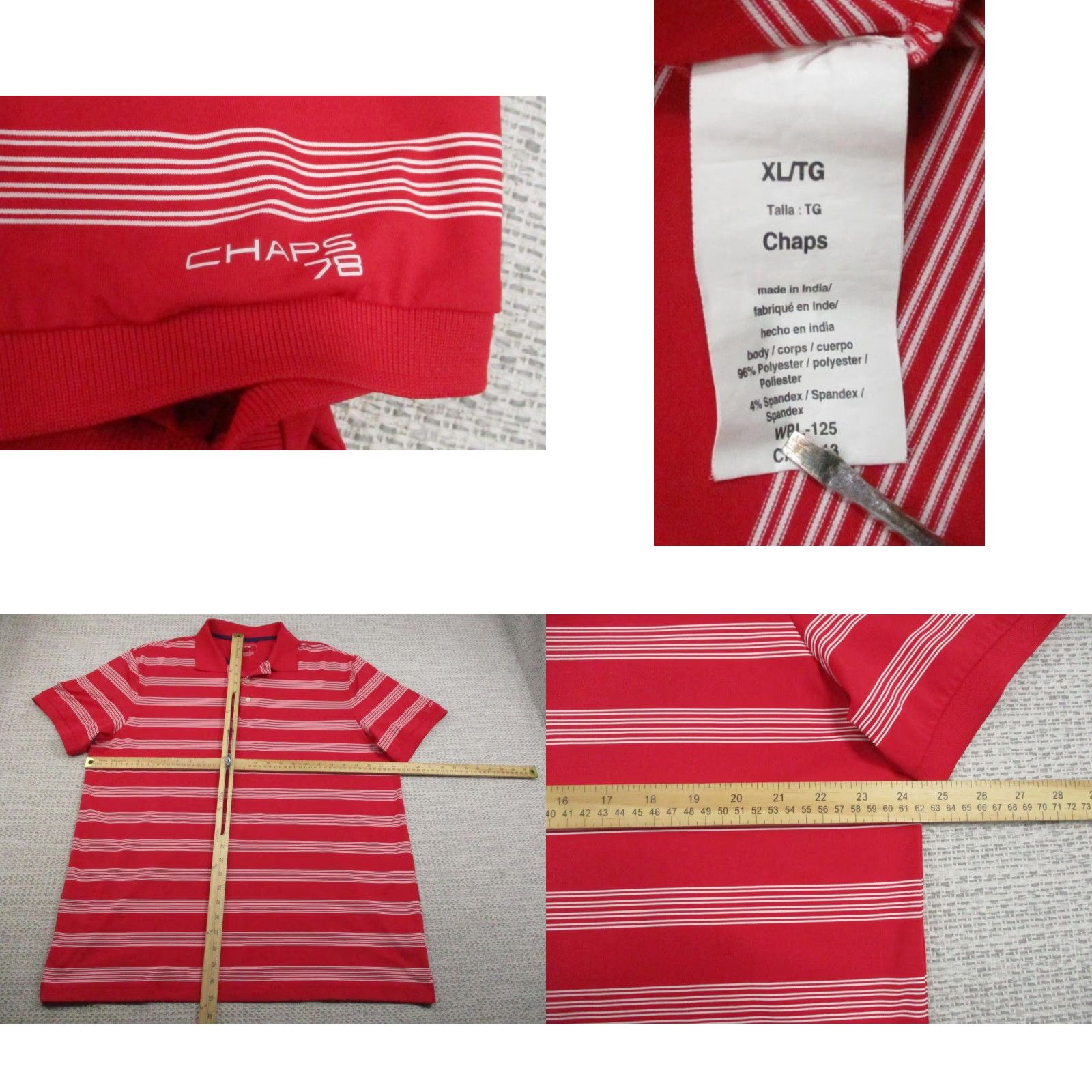Chaps Chaps Golf Shirt Mens XL Red White Striped Stay-Dry Performance Polo Casual Shirt Polo Shirt Mens XL Red Striped Chaps Golf Stay-Dry Performance Polo Size US XL / EU 56 / 4 - 8 Thumbnail