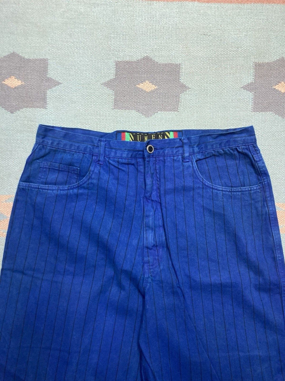 JNCO × Vintage 90s y2k baggy jeans pinstripe hip hop skater tapered 35x30 Size US 35 - 6 Thumbnail