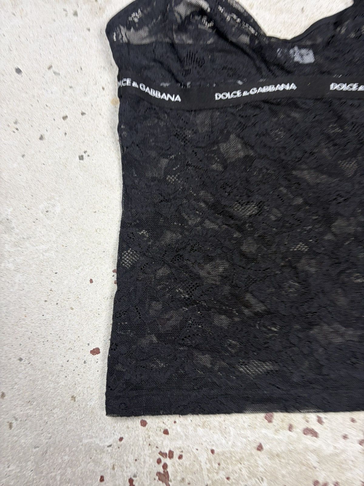 Dolce & Gabbana Vintage 2000s Dolce & Gabbana Underwear Black Lace Top Logo Size M / US 6-8 / IT 42-44 - 3 Thumbnail