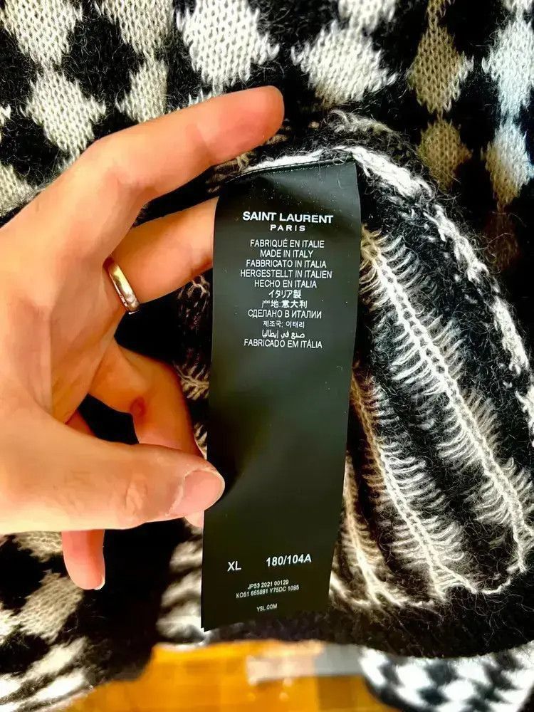 Saint Laurent Paris Saint Laurent Paris 21AW Runway Mohair Check Board Knitwear Size US XL / EU 56 / 4 - 5 Thumbnail