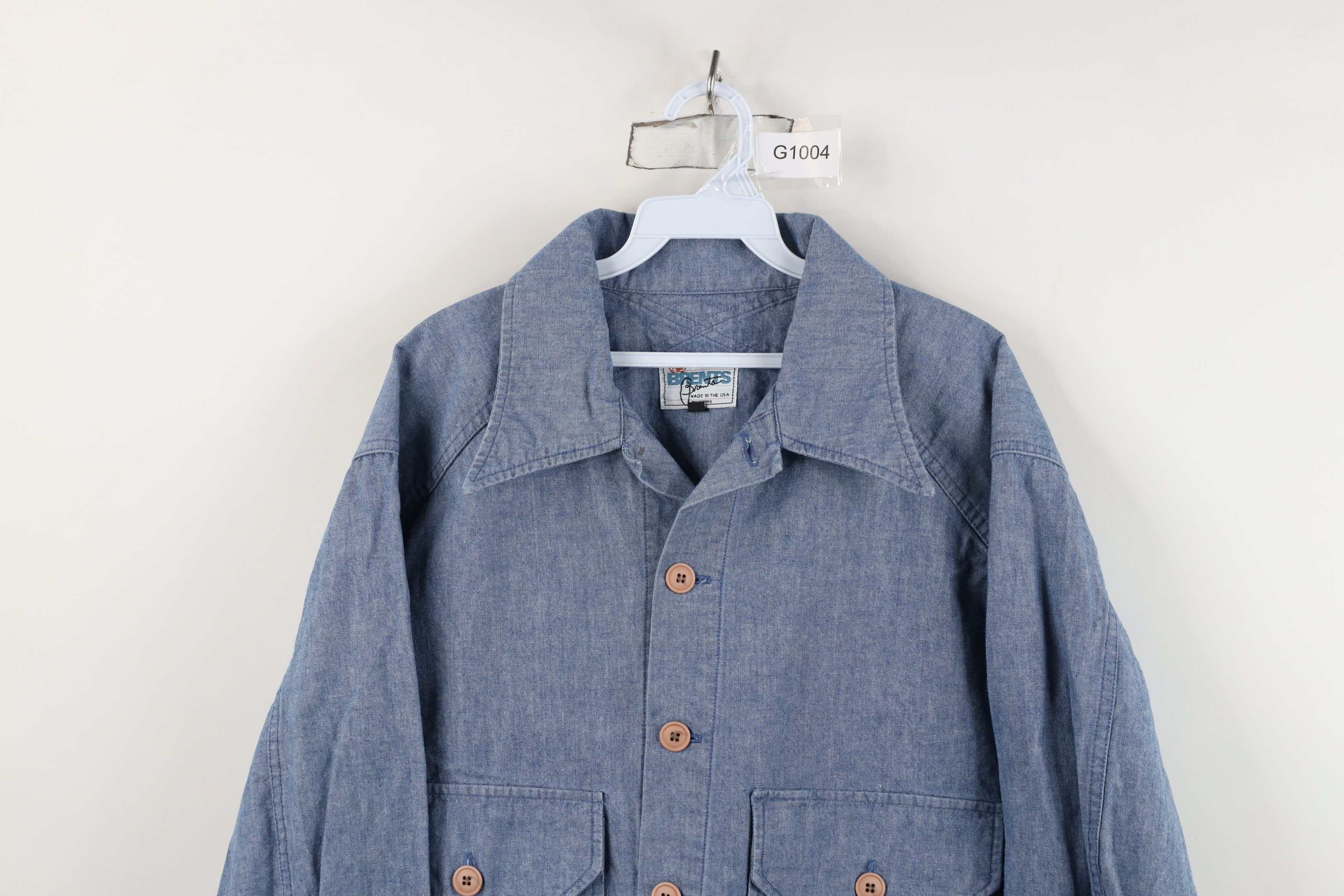 Vintage Vintage 70s Streetwear Chambray Collared Button Shirt Jacket Size US L / EU 52-54 / 3 - 2 Thumbnail