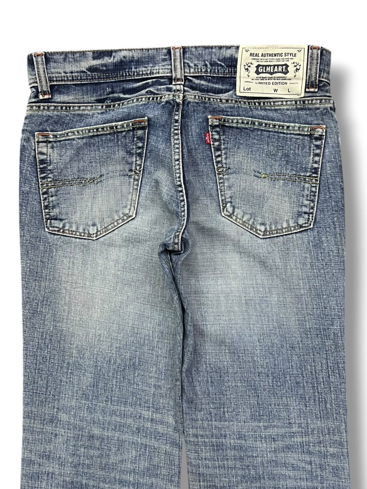 Japanese Brand Bootcut Vintage GL Heart Japan - Faded Wash,Distressed Denim Size US 34 / EU 50 - 5 Thumbnail