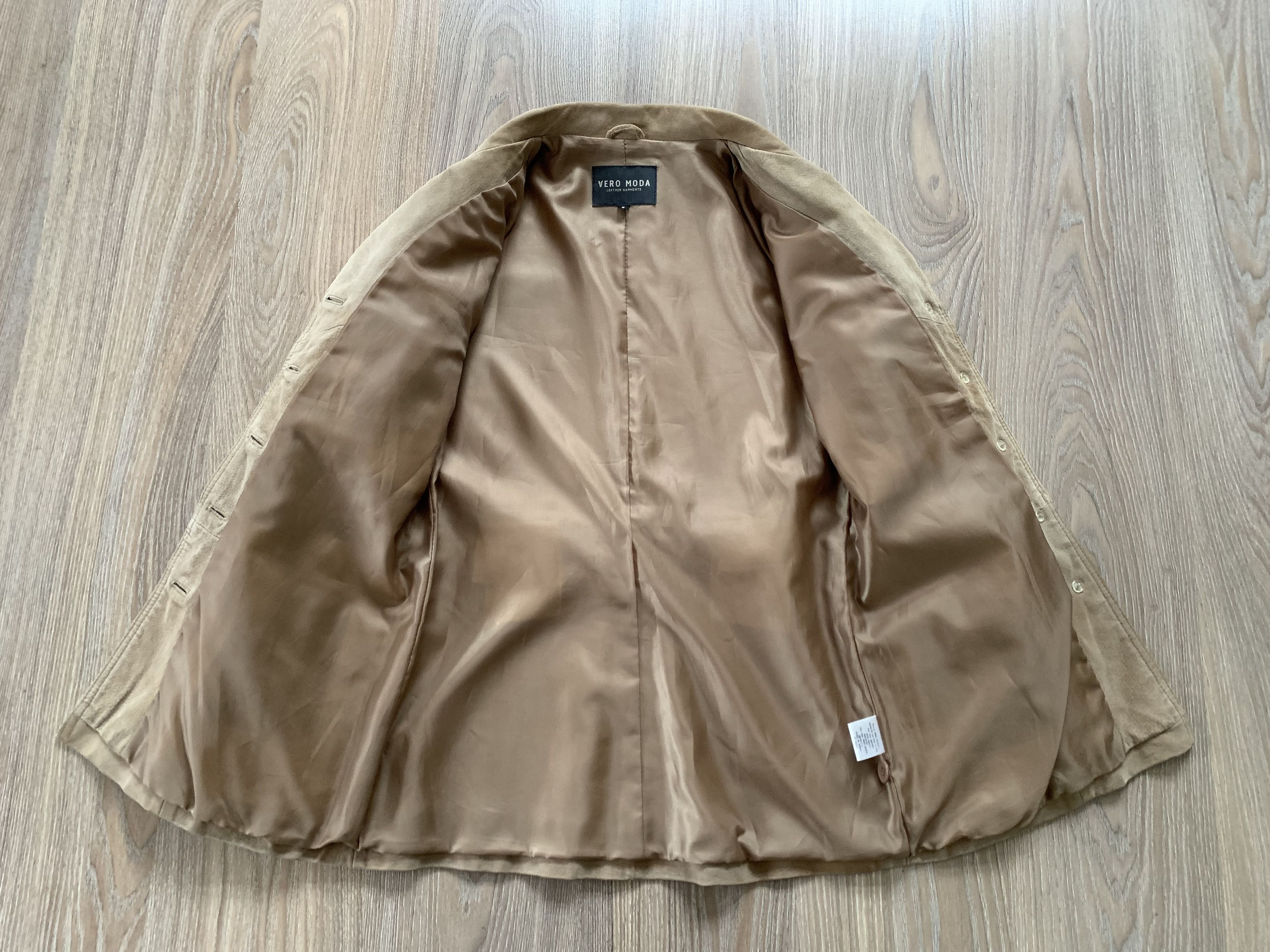 Other Womens Beige Vero Moda Suede Leather Coat Jacket Size S / US 4 / IT 40 - 3 Thumbnail