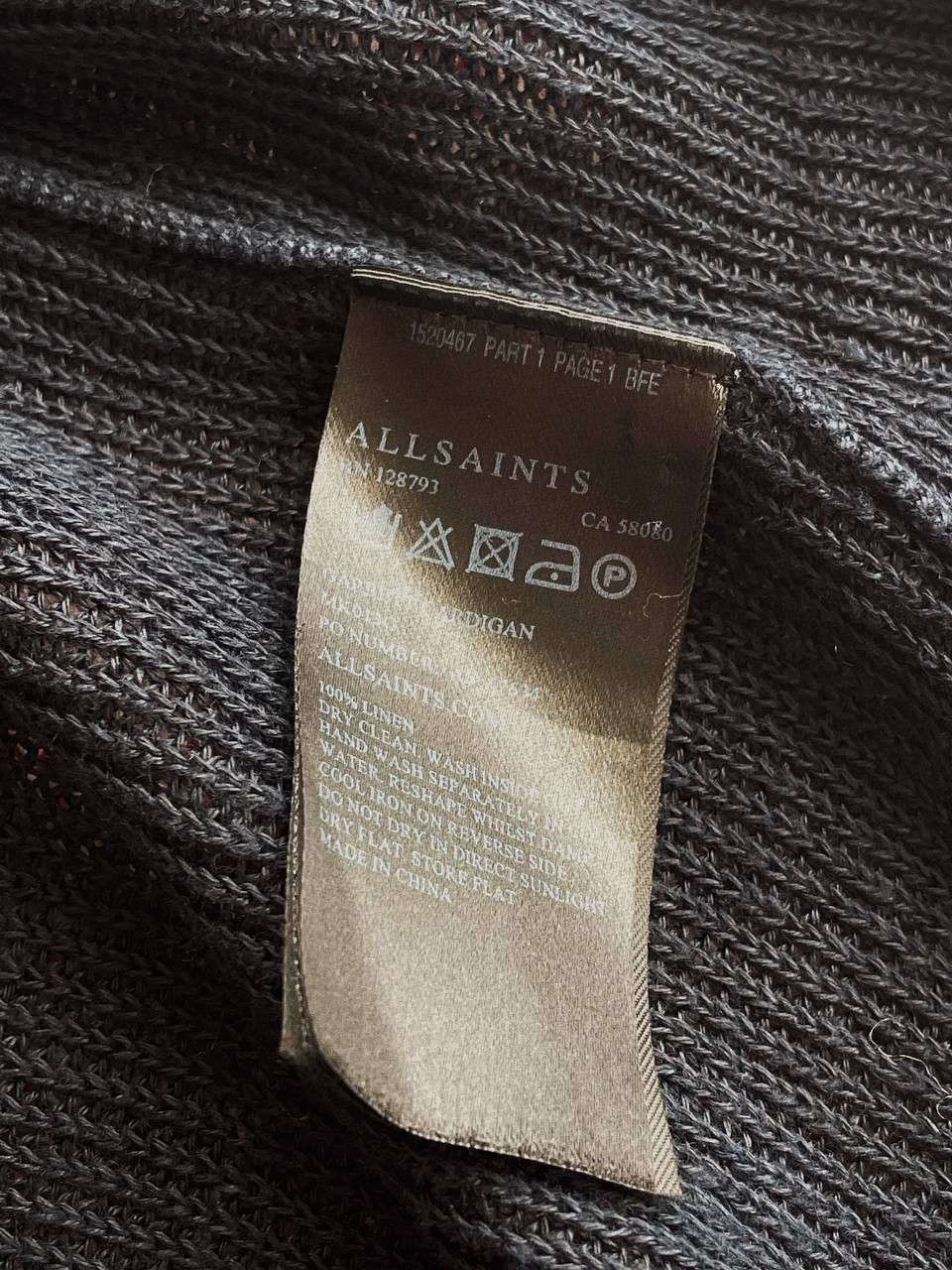 Allsaints AllSaints Cardigan Blue Linen Open Front Size US L / EU 52-54 / 3 - 9 Thumbnail