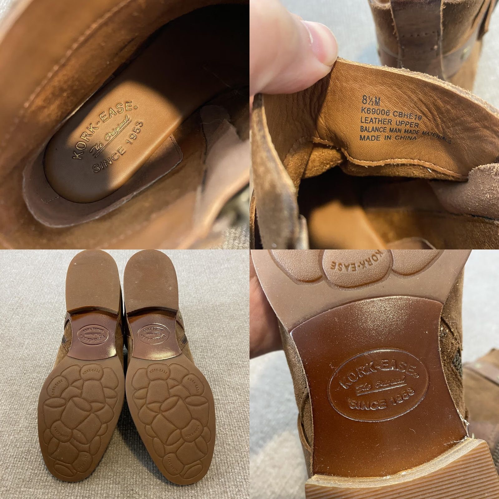 Vintage Kork-Ease Booties Womens Size 8.5 Brown Leather Ankle Strap Studded Zip K69006 Bootie Shoes Womens Brown Leather Studded Zip Ankle Bootie 8.5 Size US 9 / IT 39 - 8 Thumbnail