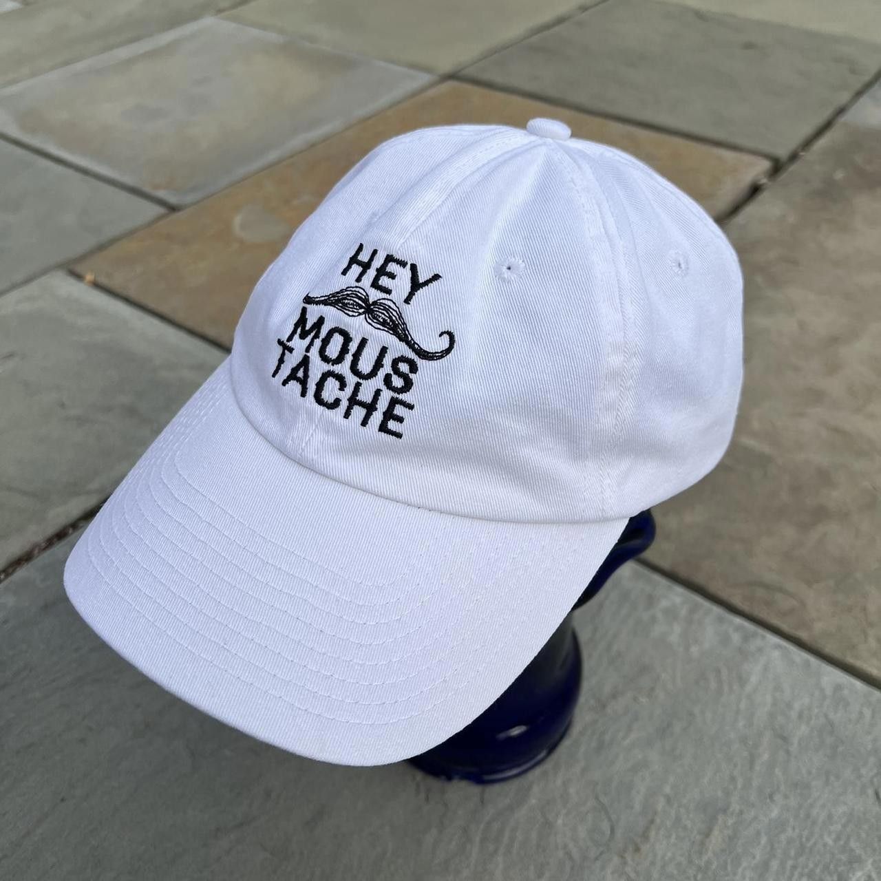 Other Impractical Jokers Hey MousTache White Strapback Dad Hat Size ONE SIZE - 3 Thumbnail