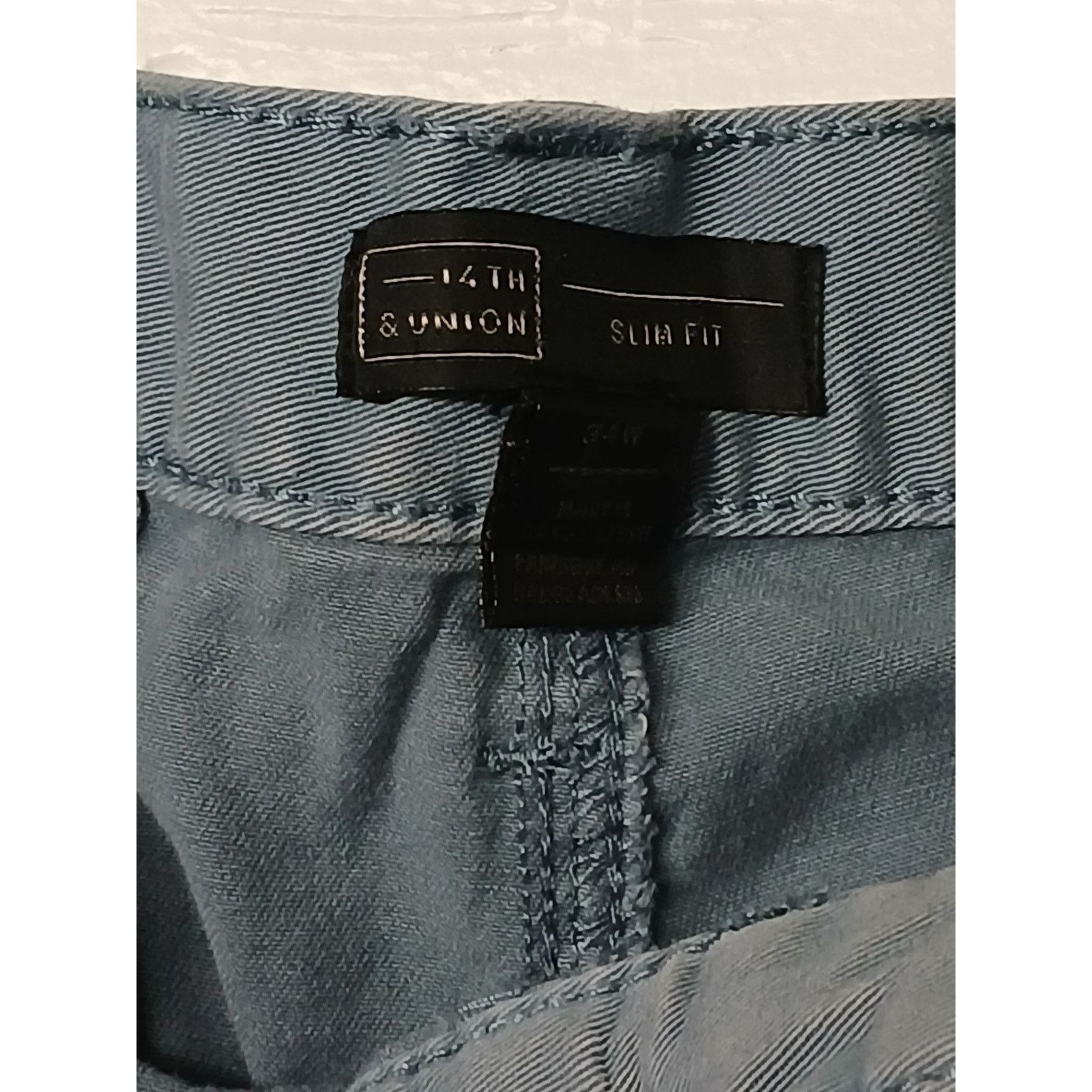 Other 14th & Union Slim Fit (34W) Blue Khaki Dress Casual Shorts Size US 34 / EU 50 - 6 Thumbnail