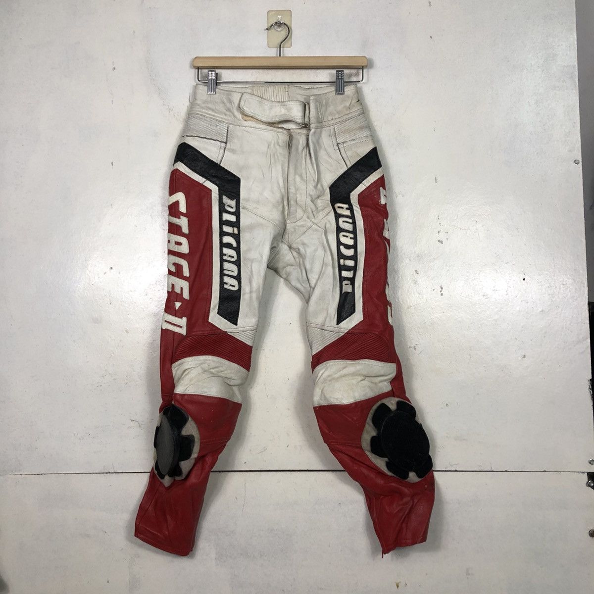 Japanese Brand 📌Vintage Leather Biker Pants Plicana Big Logo Size US 26 / EU 42 - 3 Thumbnail