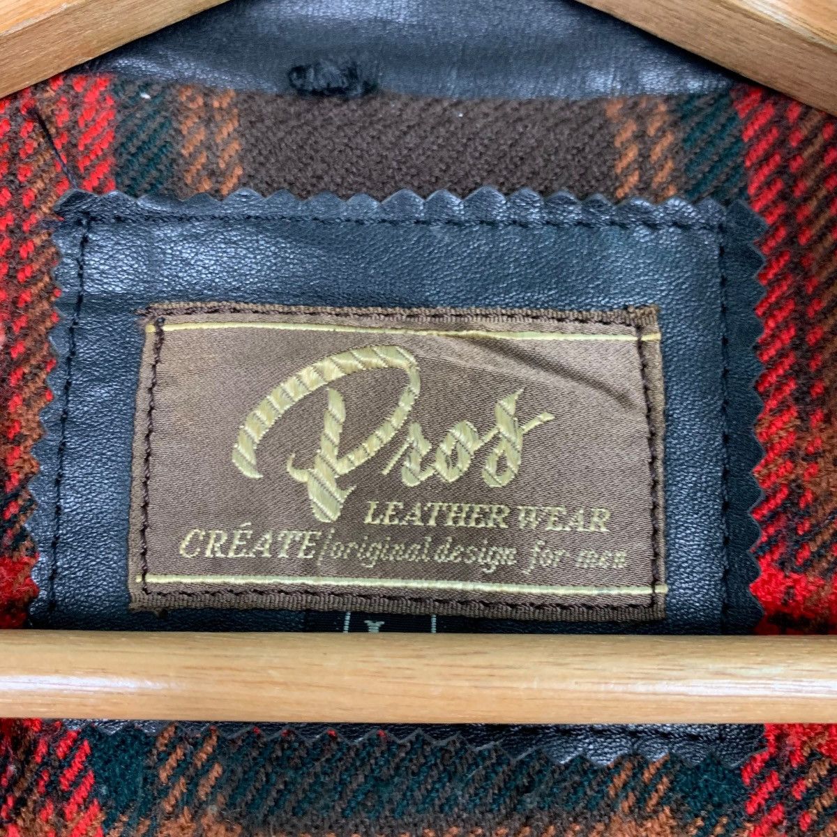 Japanese Brand 90's PROS LEATHER WEAR Tartan Lined Leather Jacket #0058-C4 Size US L / EU 52-54 / 3 - 17 Thumbnail