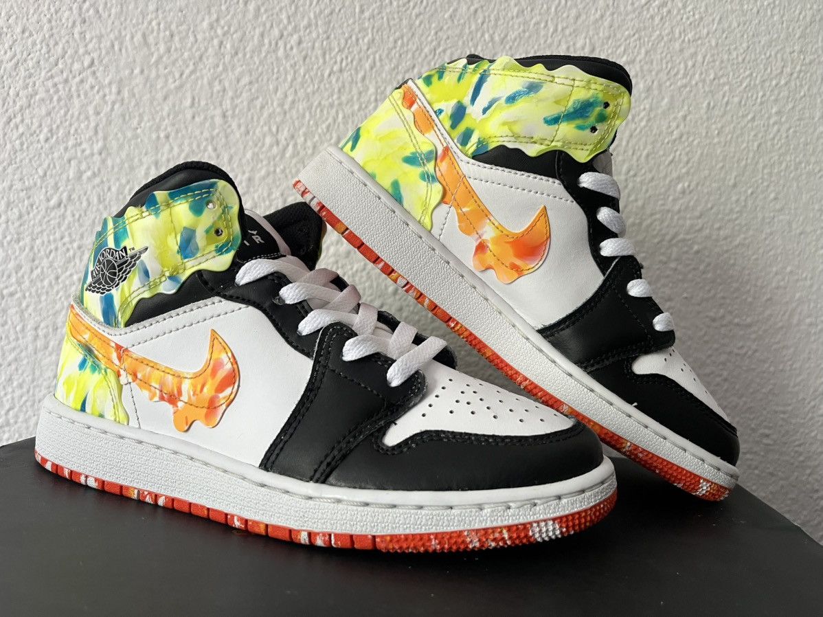 Nike Air Jordan 1 Mid “Paint Drip” Size US 6 / IT 36 - 1 Thumbnail