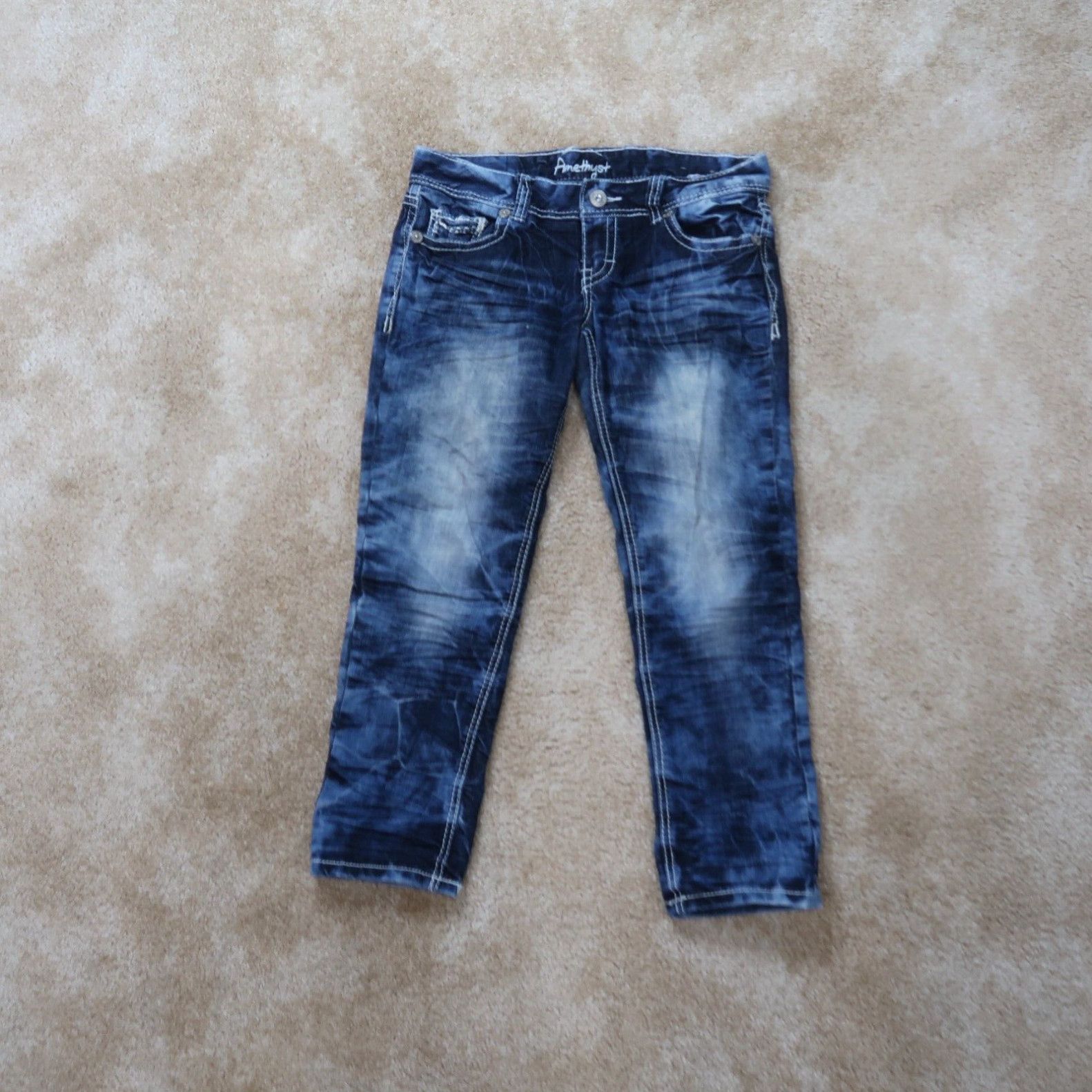 Vintage AMETHYST Capri Jeans Women s 9 Dark Wash Denim Stretch pants Grailed