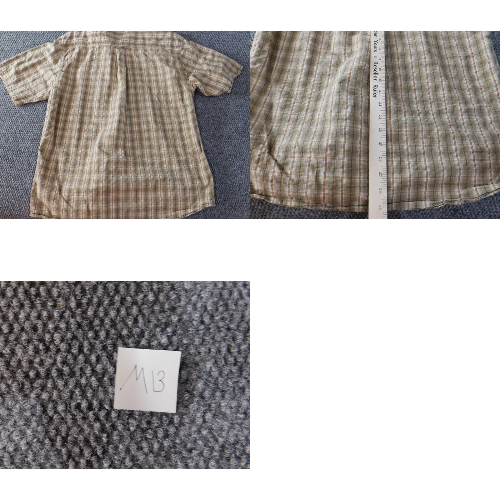 Vintage Morgan Creek Shirt Mens Medium Beige Plaid Button-Up Casual Short Sleeve Collared Knit Cotton Logo Pockets Classic Regular American Size M Size US M / EU 48-50 / 2 - 8 Thumbnail