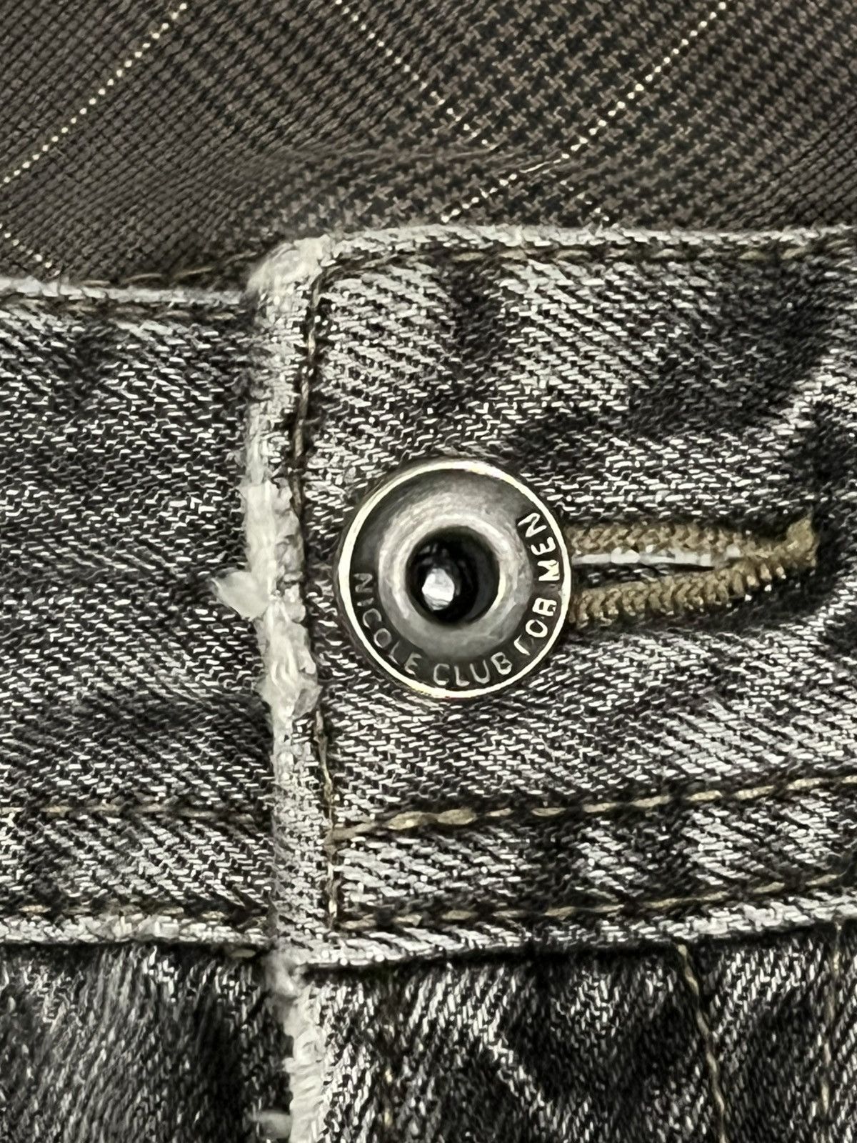 If Six Was Nine Nicole Club For Men Hyper Full Metal Punk Ripped Cargo Jeans Size US 30 / EU 46 - 5 Thumbnail