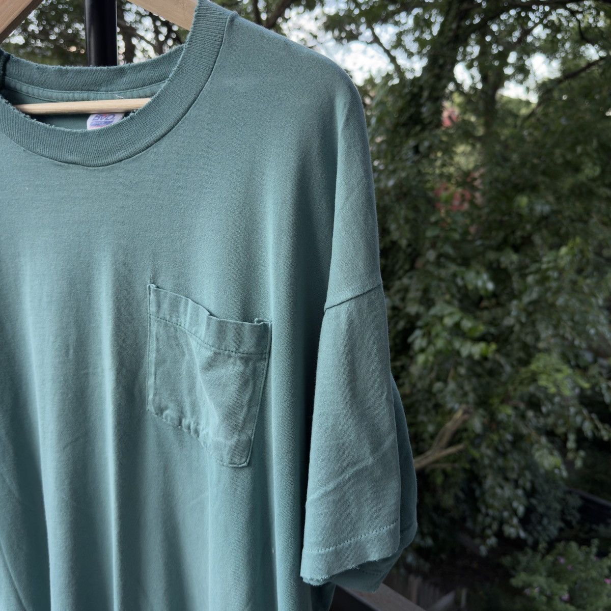Vintage Thrashed Distressed Faded Teal Single Stitch Tee ERD Grunge Size US XXL / EU 58 / 5 - 3 Thumbnail