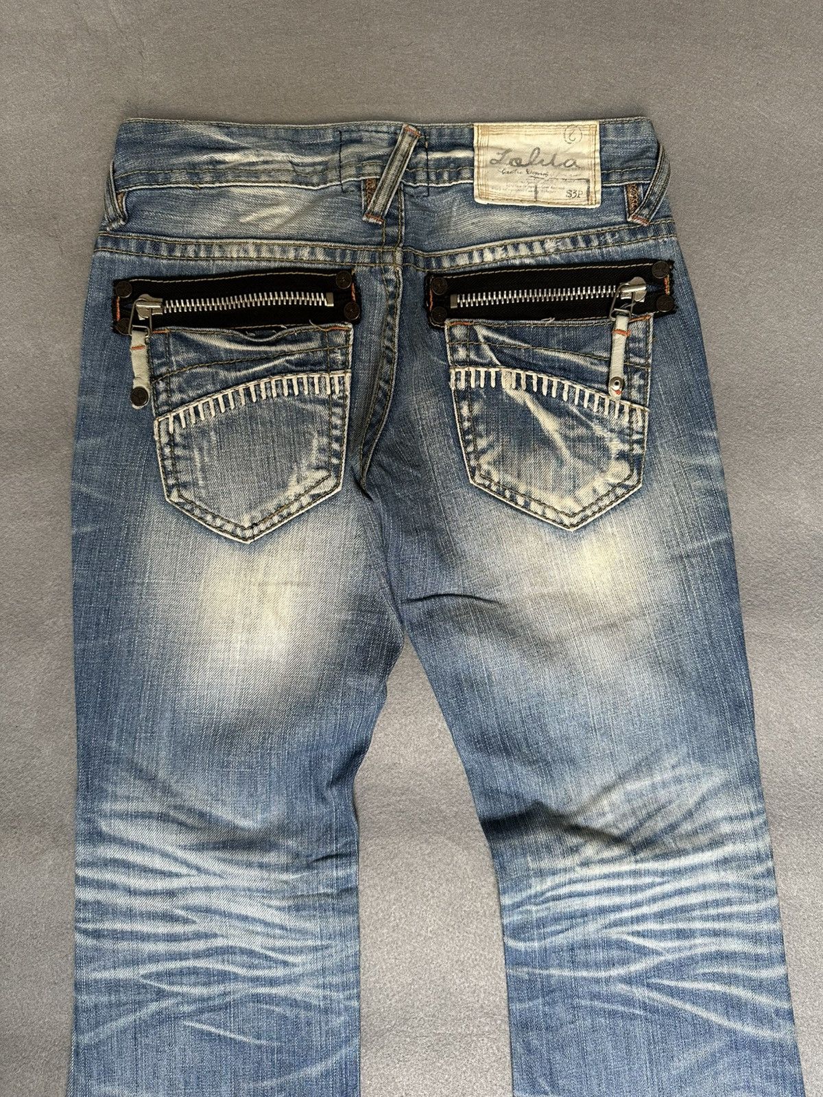 Japanese Brand FLARE Lolita Claw Marks Distressed Denim Size US 29 - 12 Thumbnail