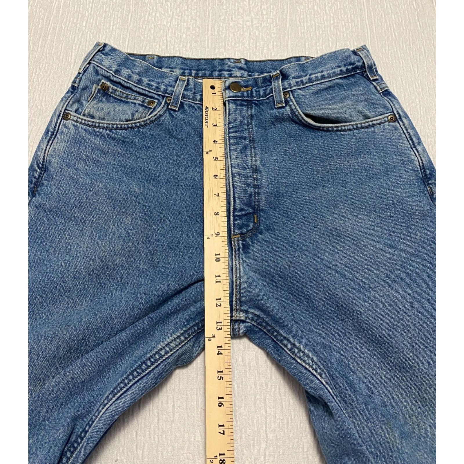 Carhartt Carhartt Jeans - 34x34 - Blue - Lined - 5-Pocket - Denim - Straight - Relaxed - B155 DST - Men's - 34in inseam Size US 34 / EU 50 - 7 Thumbnail