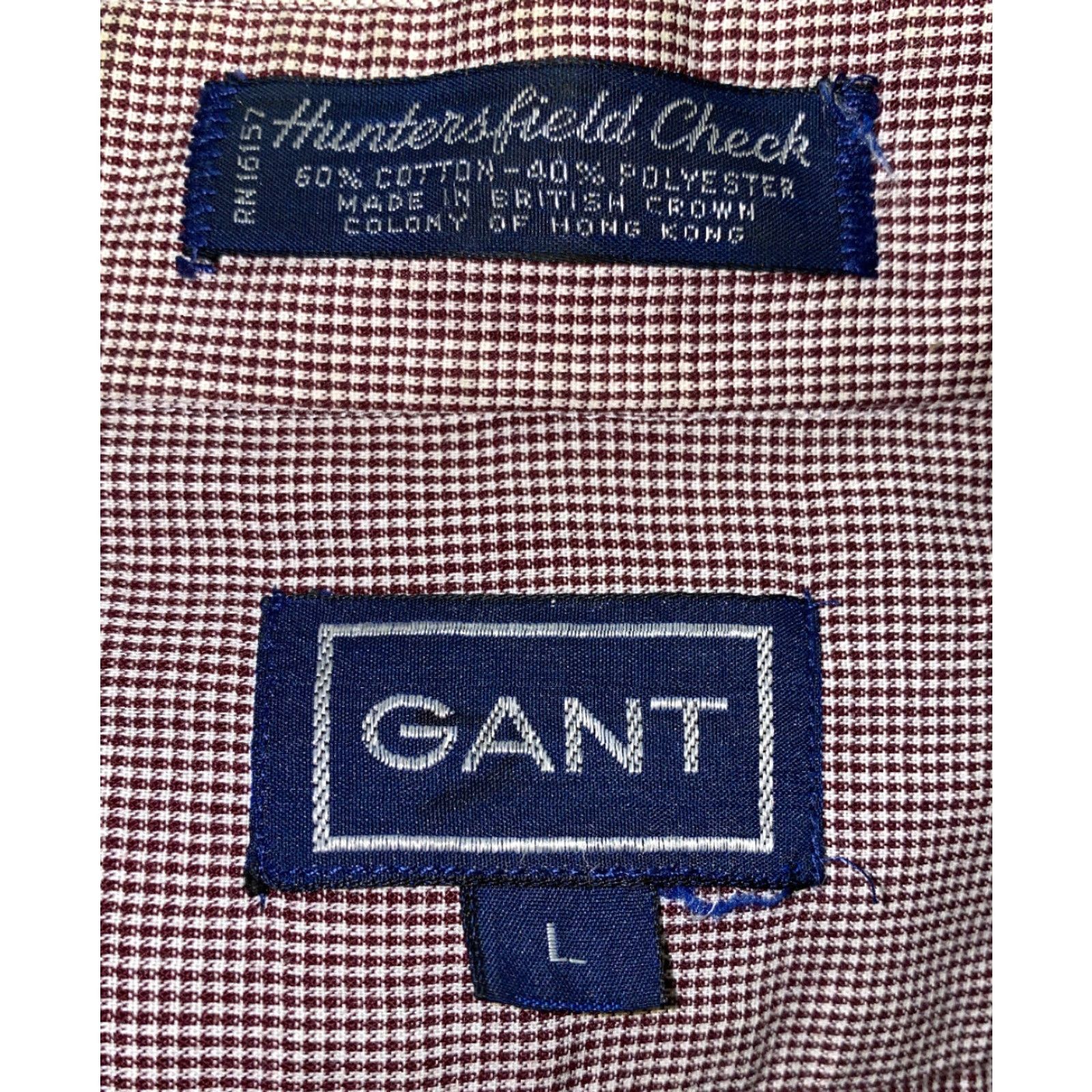 Gant VINTAGE GANT Huntersfield Check Shirt Mens Long Sleeve Button-Up Size L Dark Red/White Checkered Casual Shirt Mens Size US L / EU 52-54 / 3 - 6 Thumbnail