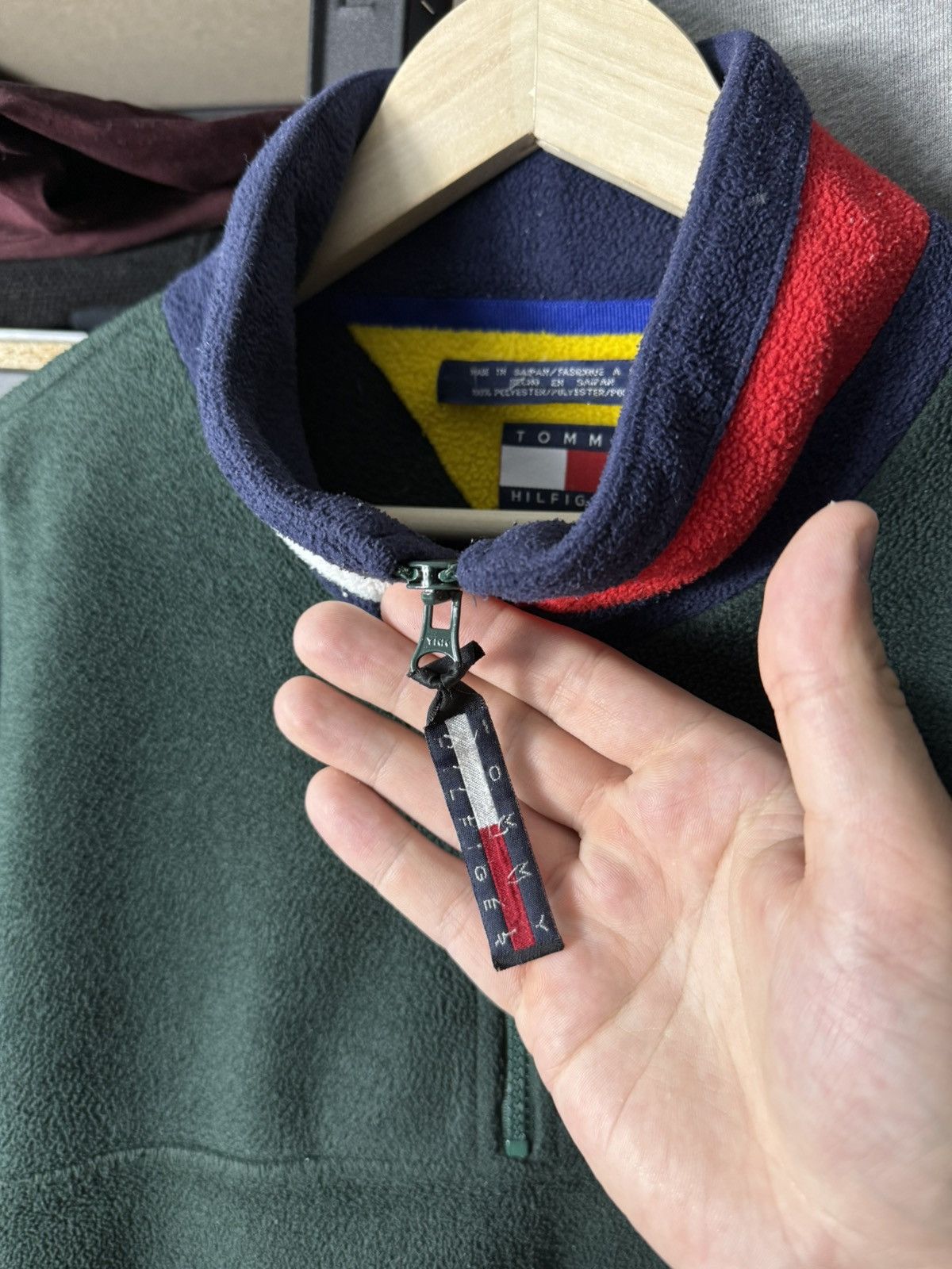 Tommy Hilfiger Vintage Tommy Hilfiger Fleece Jacket Quarter Zip USA Style Size US L / EU 52-54 / 3 - 12 Thumbnail