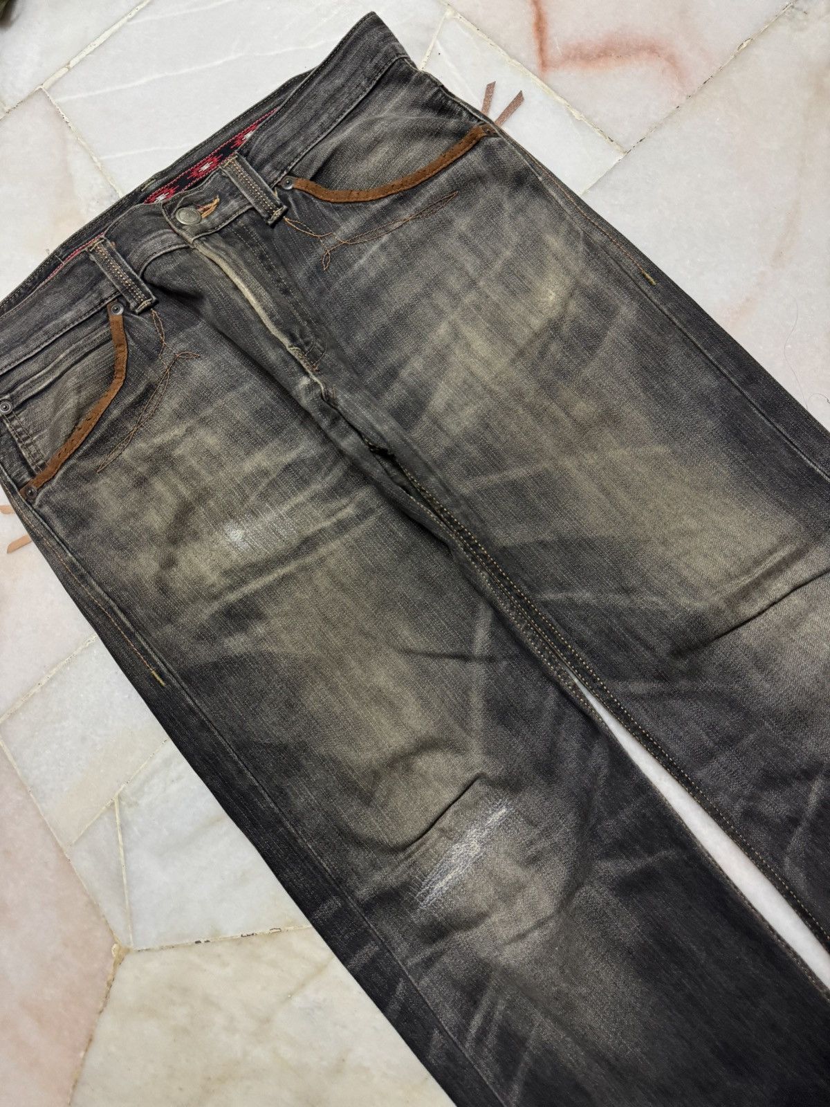 Japanese Brand 90's Vintage Japanese Faded Distressed Black Jeans Size US 34 / EU 50 - 4 Thumbnail