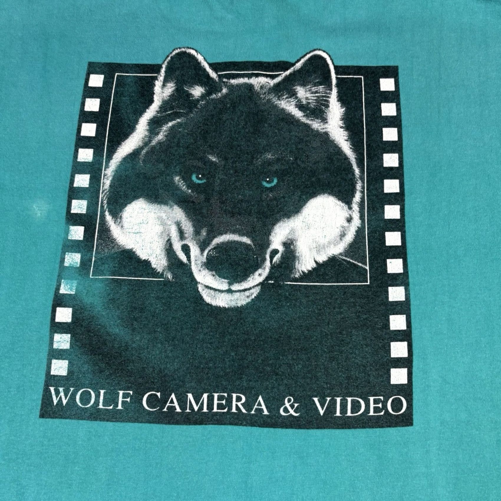 Hanes VINTAGE Hanes Wolf Camera & Video Promo T Shirt Short Sleeve Crew Neck XL Blue Graphic Print 80s Mens Mens Size US XL / EU 56 / 4 - 5 Thumbnail