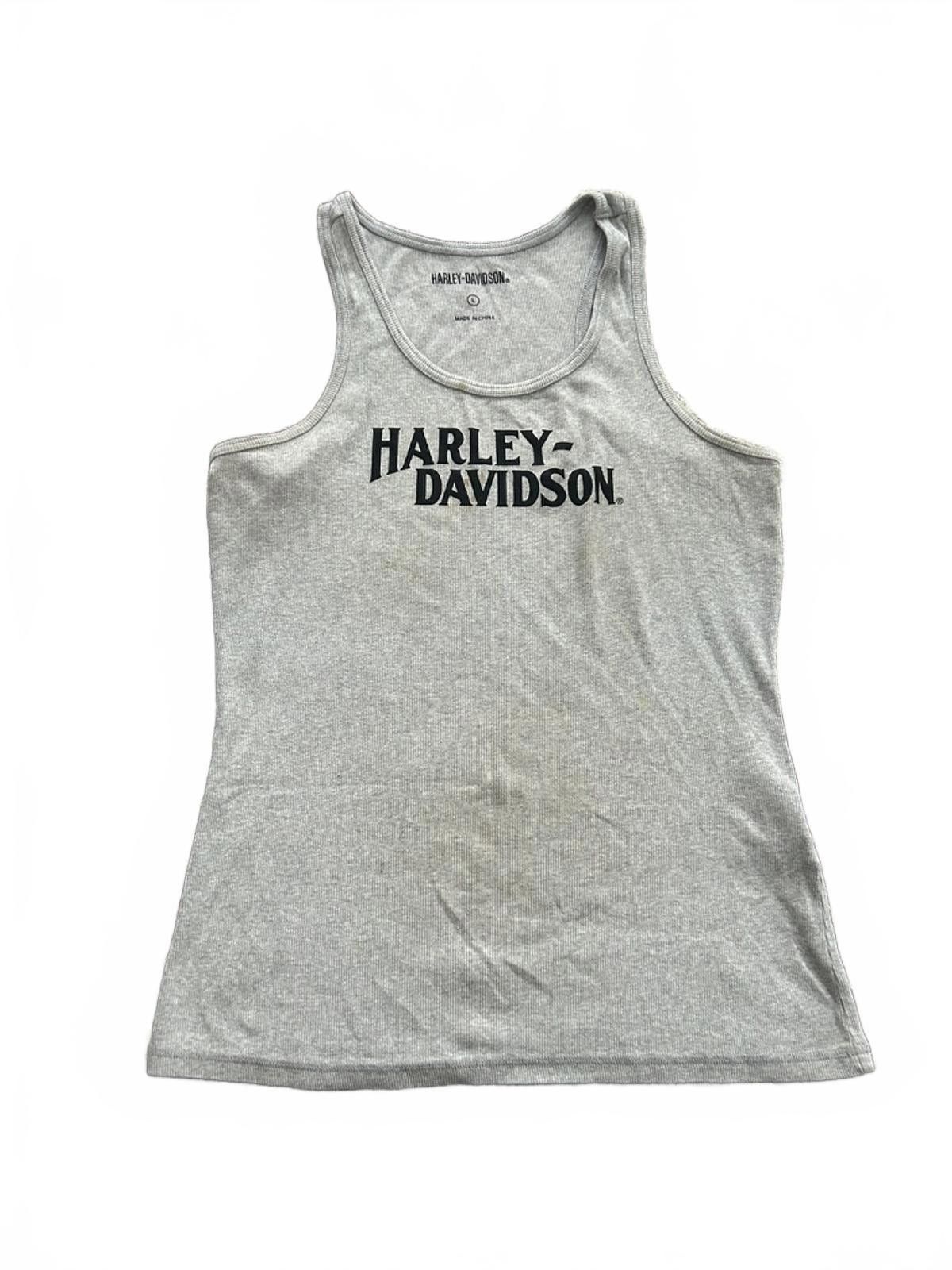 Harley Davidson Vintage Grey Ribbed Harley-Davidson Tank Top — Large Size L / US 10 / IT 46 - 1 Thumbnail