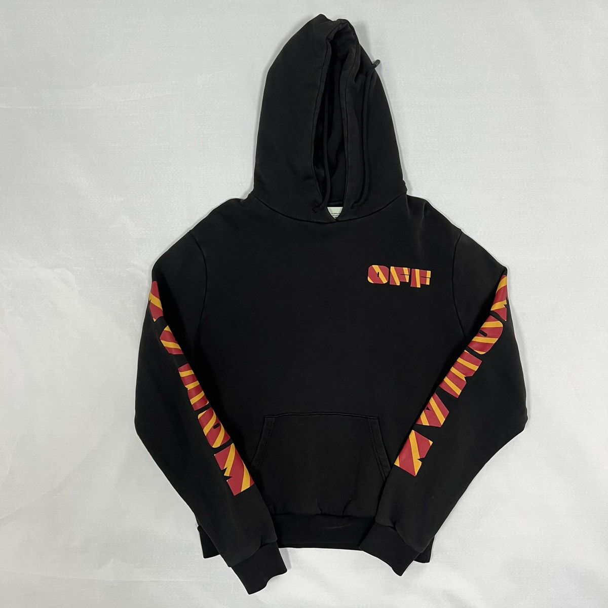 image of Off White Off-White Horse Print Graphic Hoodie in Black, Men's (Size Small)