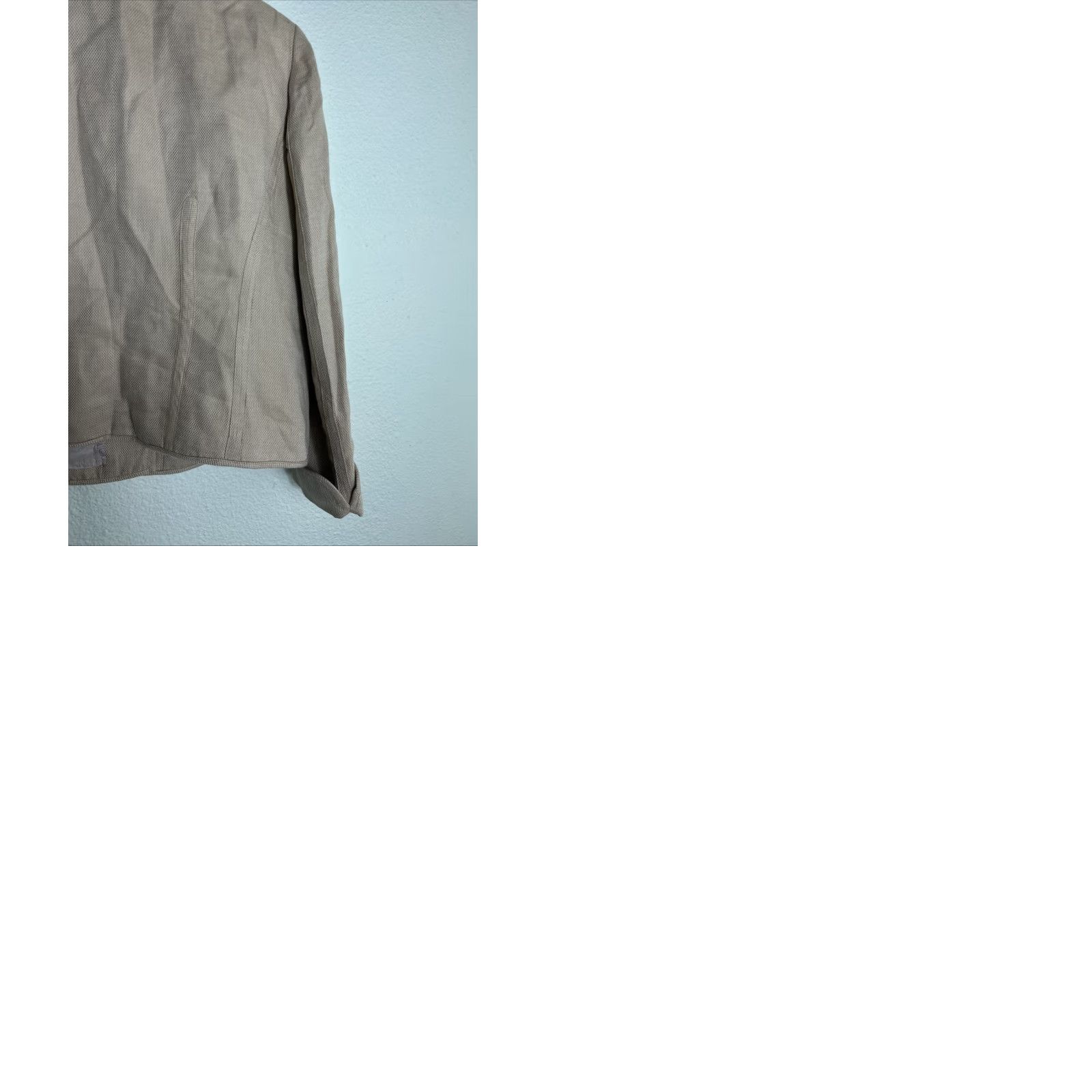 Evan Picone VINTAGE Evan Picone Coat Blazer Womens Large Button Up Beige Linen Cotton Blend Size L / US 10 / IT 46 - 10 Thumbnail