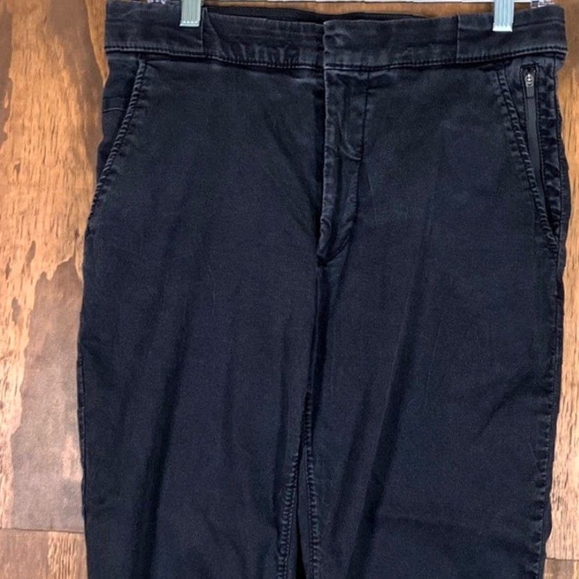 Zara ZARA Womens Pants Black Soft Denim Fly Jean Capris Cropped Stretch 30 in M Regular Straight Ankle Casual Workwear 30 Day Returns Mens? Size 30" / US 8 / IT 44 - 2 Thumbnail