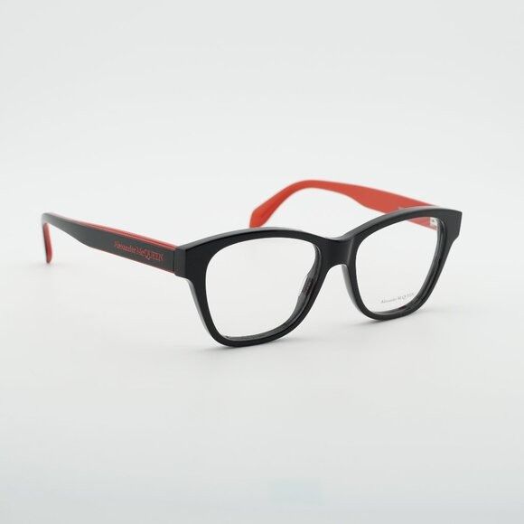 Alexander McQueen Alexander McQueen AM0306O 003 Eyeglasses Black/Red 52mm Size ONE SIZE - 1 Thumbnail