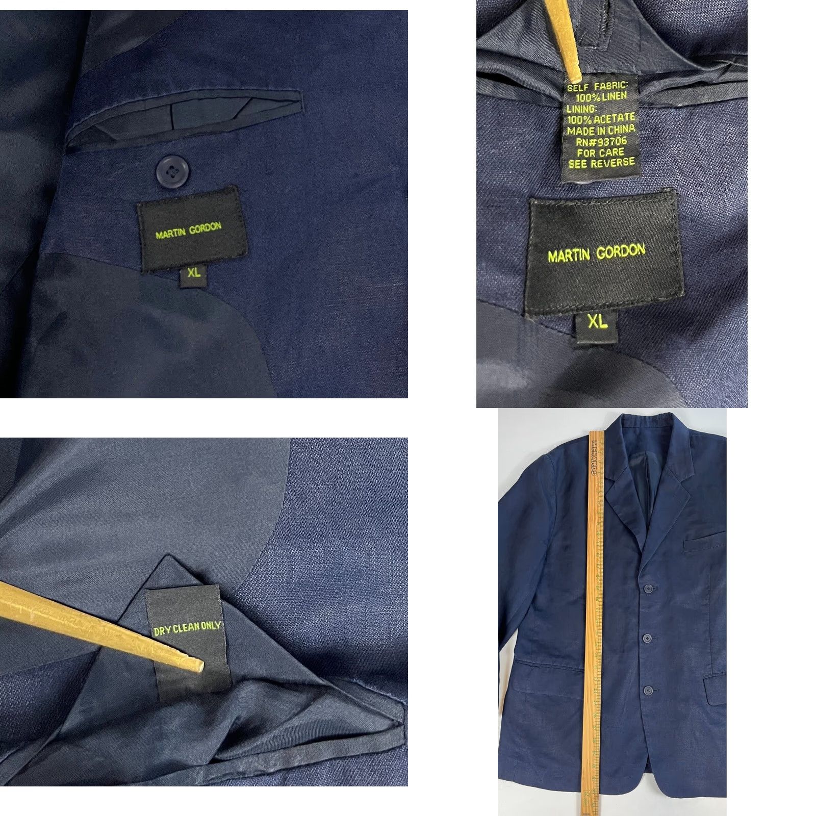 Vintage VINTAGE Martin Gordon Linen Sport Coat Jacket Navy Sz XL Size US XL / EU 56 / 4 - 8 Thumbnail
