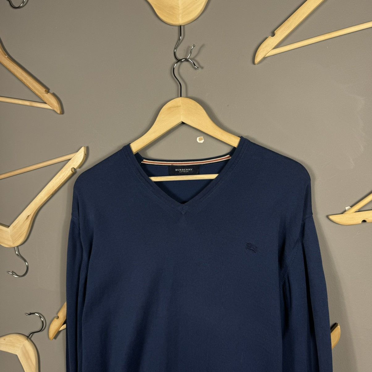 Burberry × Vintage Burberry London V-Neck Sweater Size US XL / EU 56 / 4 - 2 Thumbnail