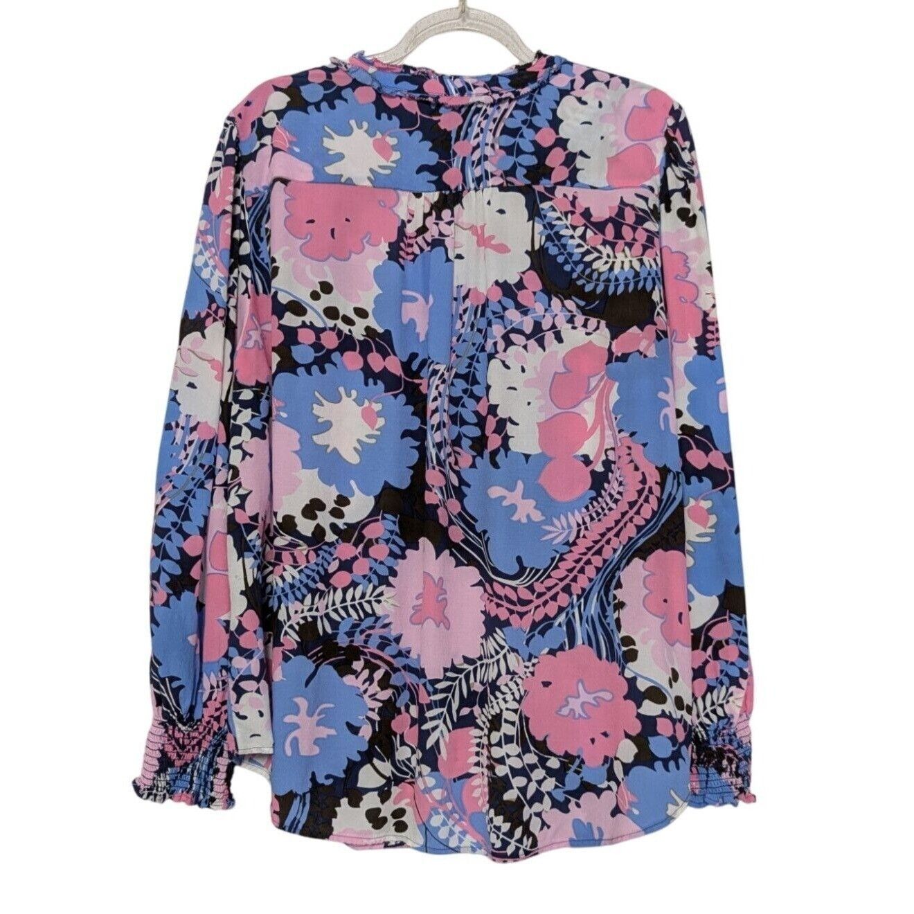 Talbots Talbots Floral Blouse Womens Petite Size XL Blue Pink Size XL / US 12-14 / IT 48-50 - 7 Thumbnail