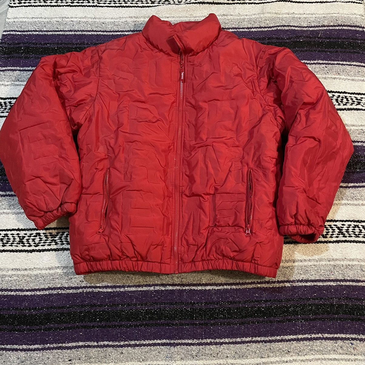 Supreme Supreme Embossed and Beveled Logo Down Puffer Jacket Red L Size US L / EU 52-54 / 3 - 1 Thumbnail