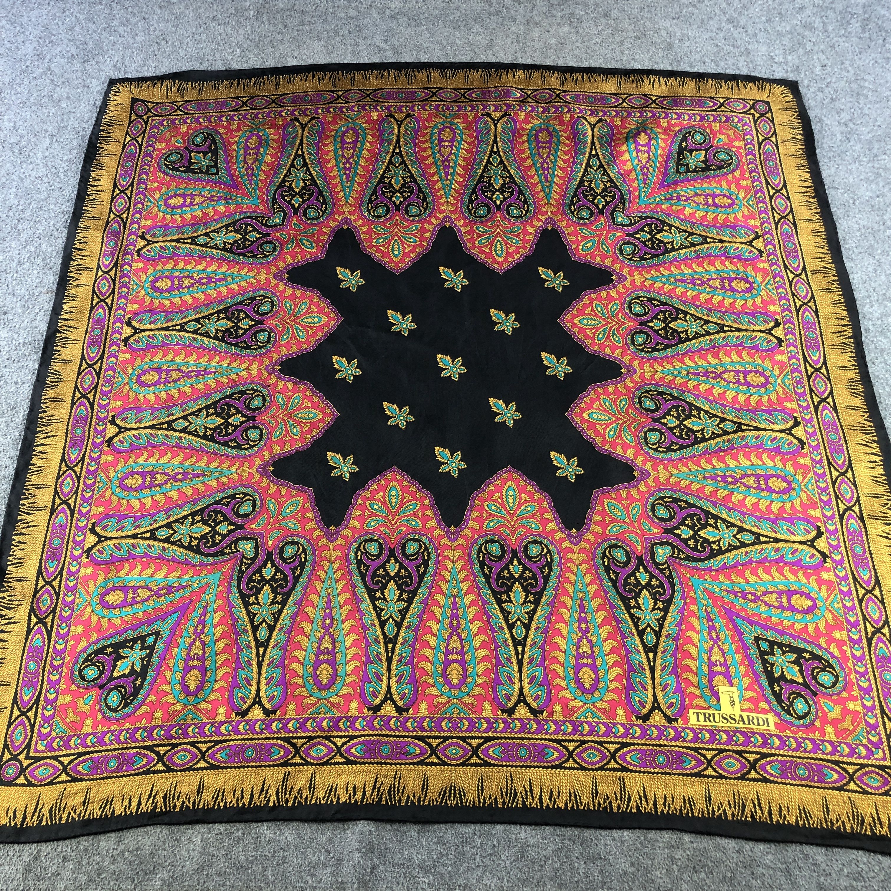 Trussardi Vintage Trussardi Paisley Silk Scarf M1263 Size ONE SIZE - 2 Thumbnail