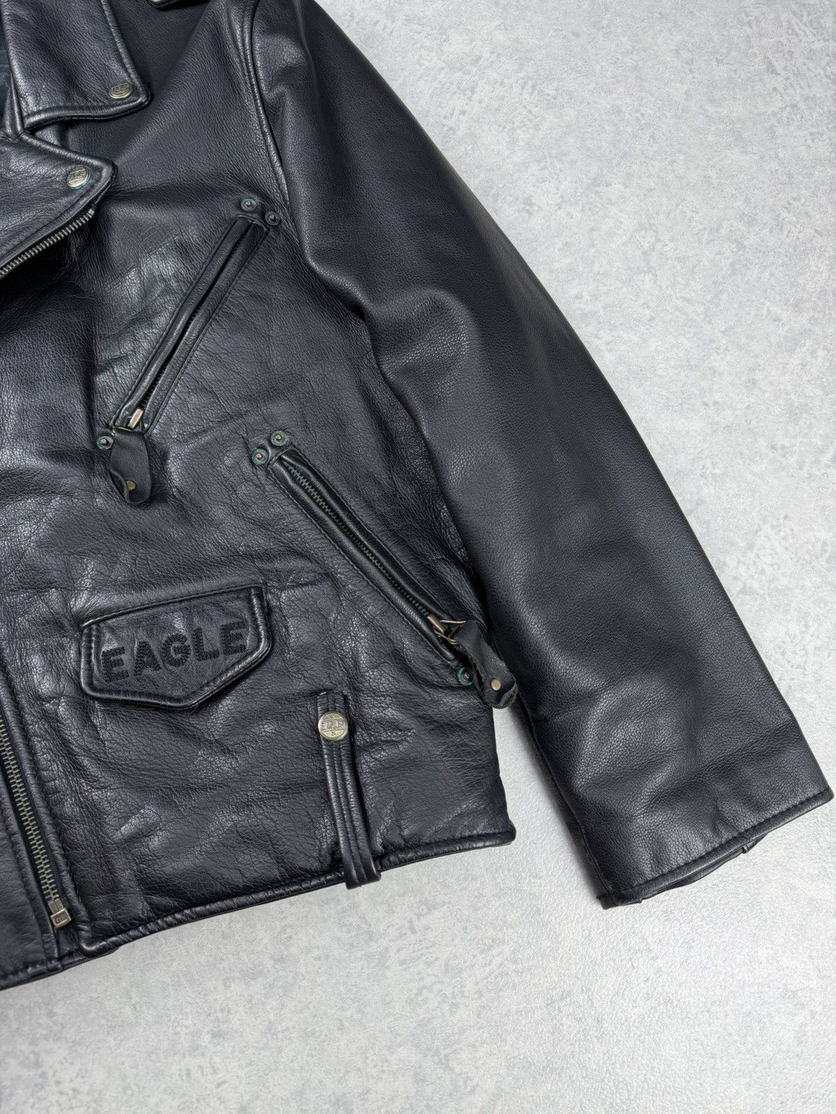 Genuine Leather Vintage Eagle Force Leather Motorcycle Biker Jacket Black Size US M / EU 48-50 / 2 - 2 Thumbnail