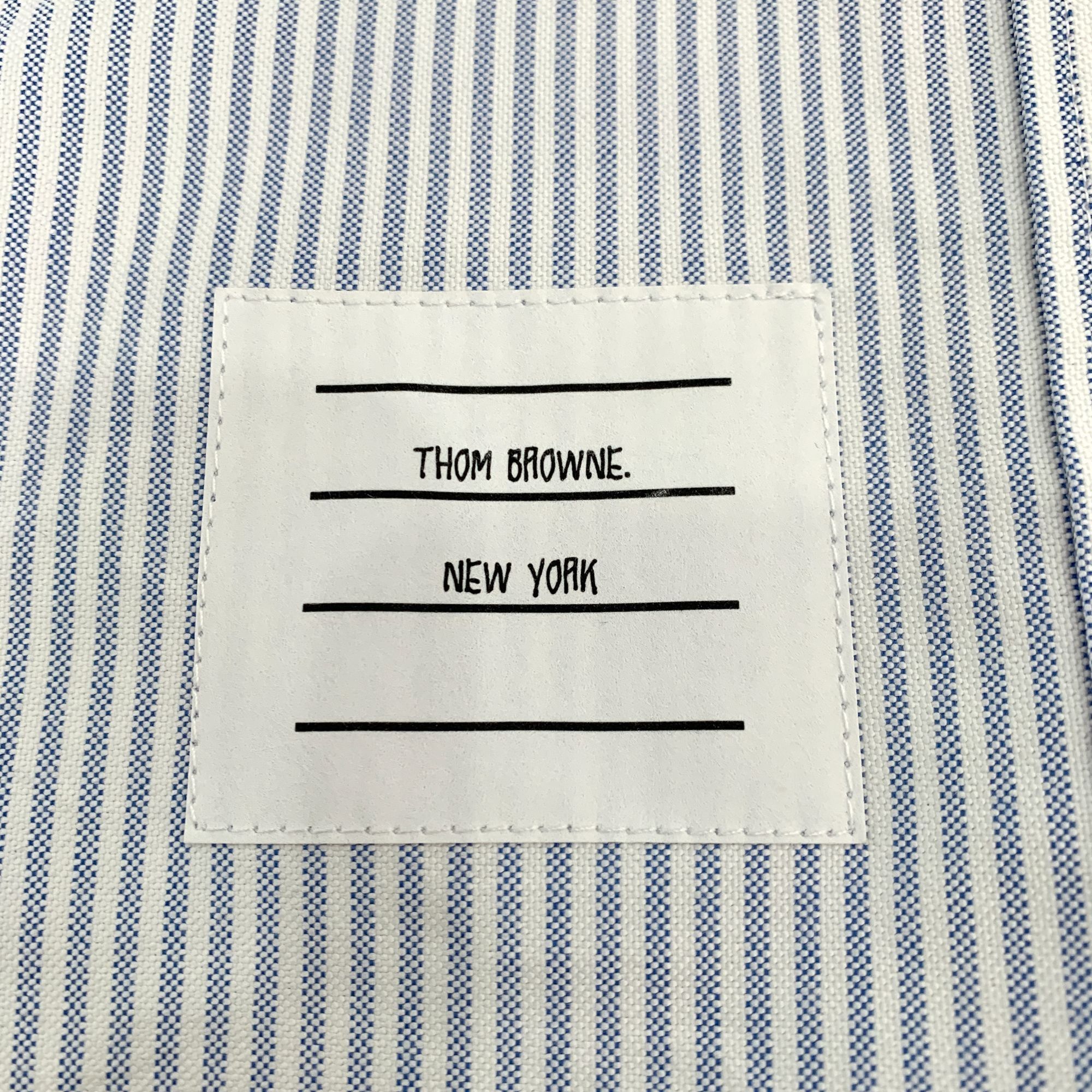 Thom Browne Thom Browne Cotton Long-Sleeve Shirt with Blue and White Str Size S / US 4 / IT 40 - 8 Thumbnail