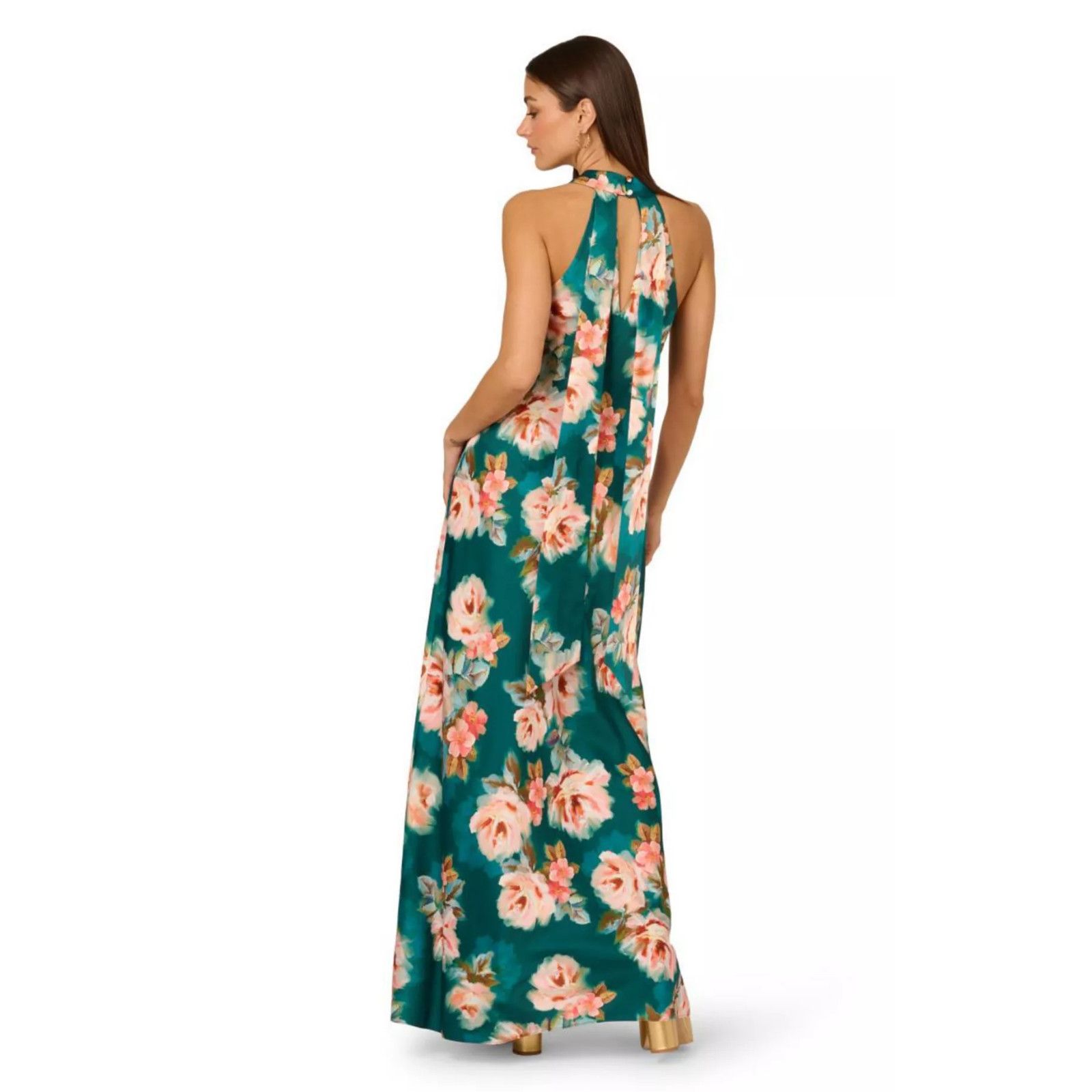 Other Adrianna Women's Sleeveless Halter Gown - Teal, Size 12 Size XL / US 12-14 / IT 48-50 - 2 Thumbnail