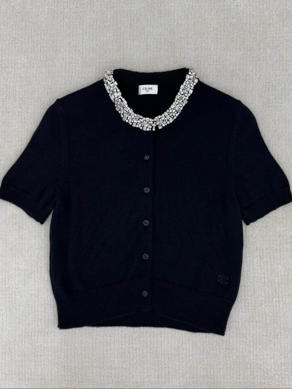 Celine Celine Crystal Collar Cashmere Cardigan Size S Size S / US 4 / IT 40 - 1 Thumbnail