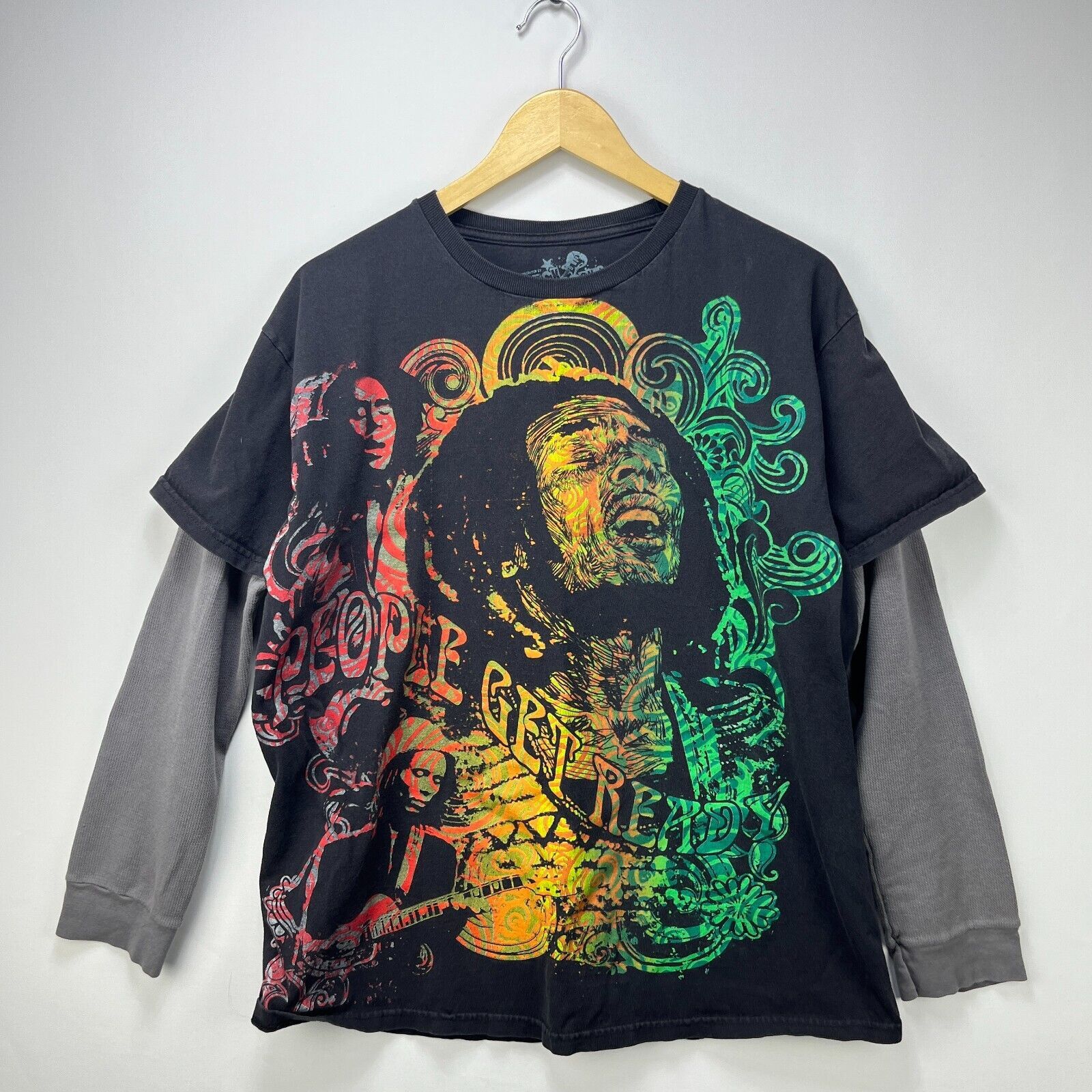 Bob Marley × Vintage Vintage Y2K Bob Marley Skater Long Sleeve Art Trippy Large Size US L / EU 52-54 / 3 - 1 Thumbnail