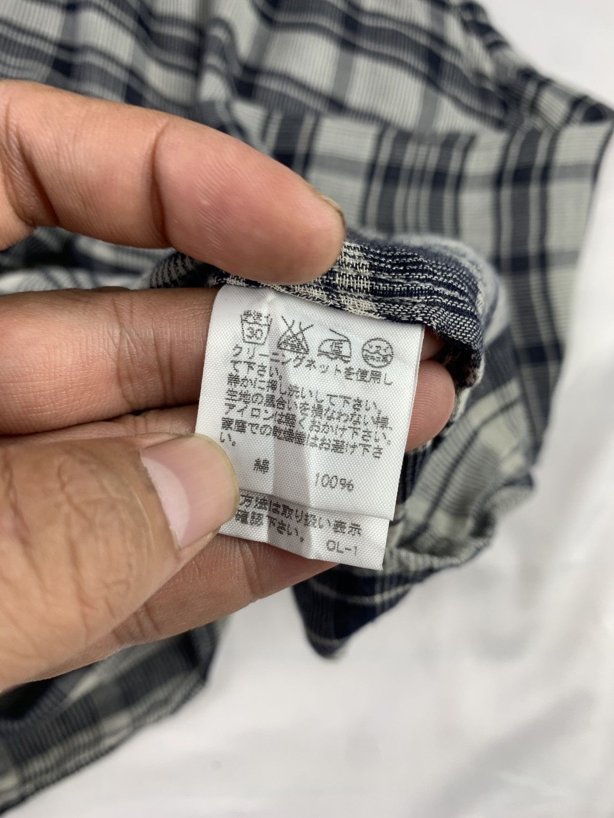 Issey Miyake 2000s Plantation by Issey Miyake Plaid Round Collar Shirt Size L / US 10 / IT 46 - 10 Thumbnail