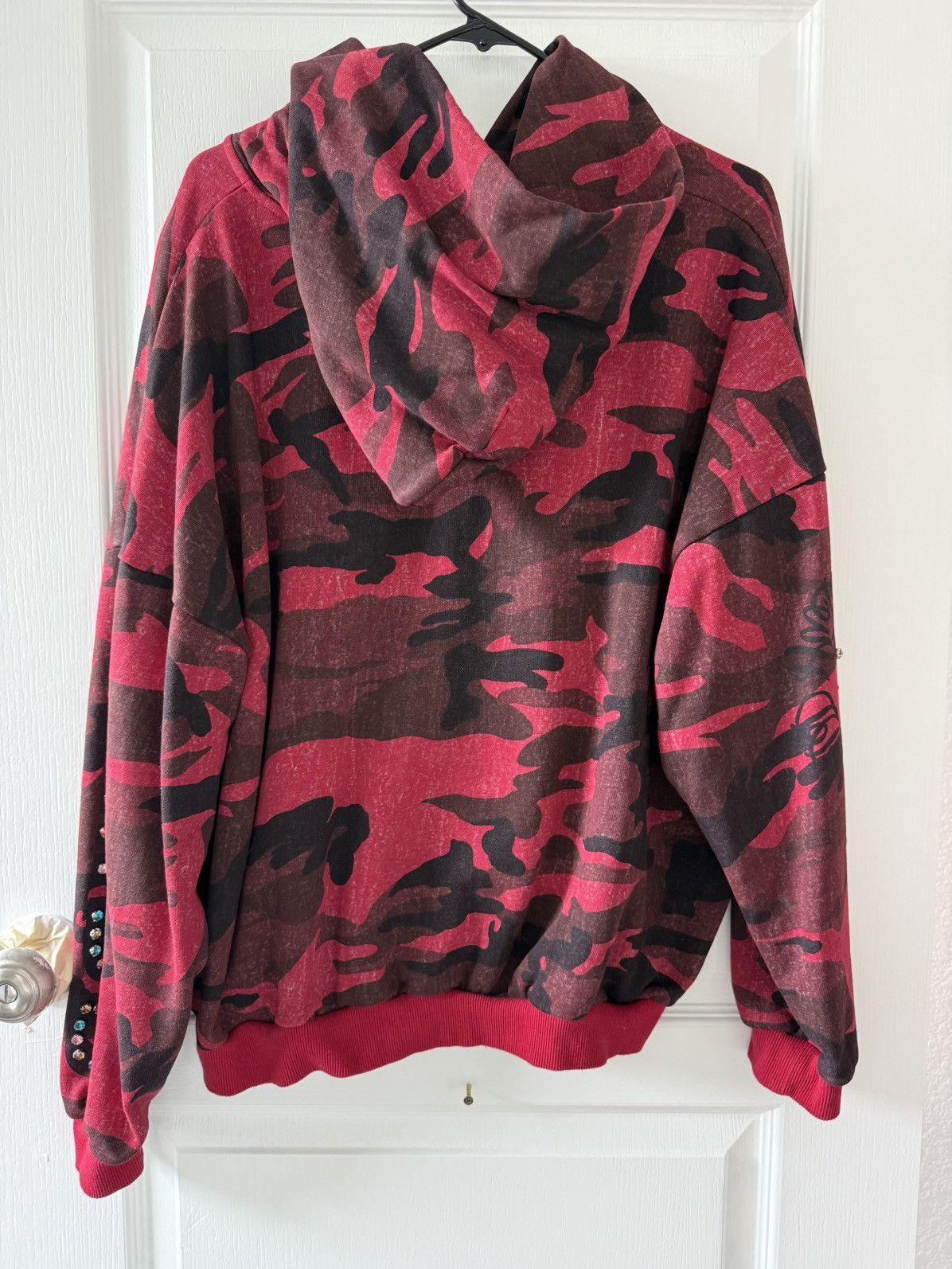 HMDD HMDD Red Camo Rhinestone Zip Up Hoodie Size Medium Size US M / EU 48-50 / 2 - 4 Thumbnail